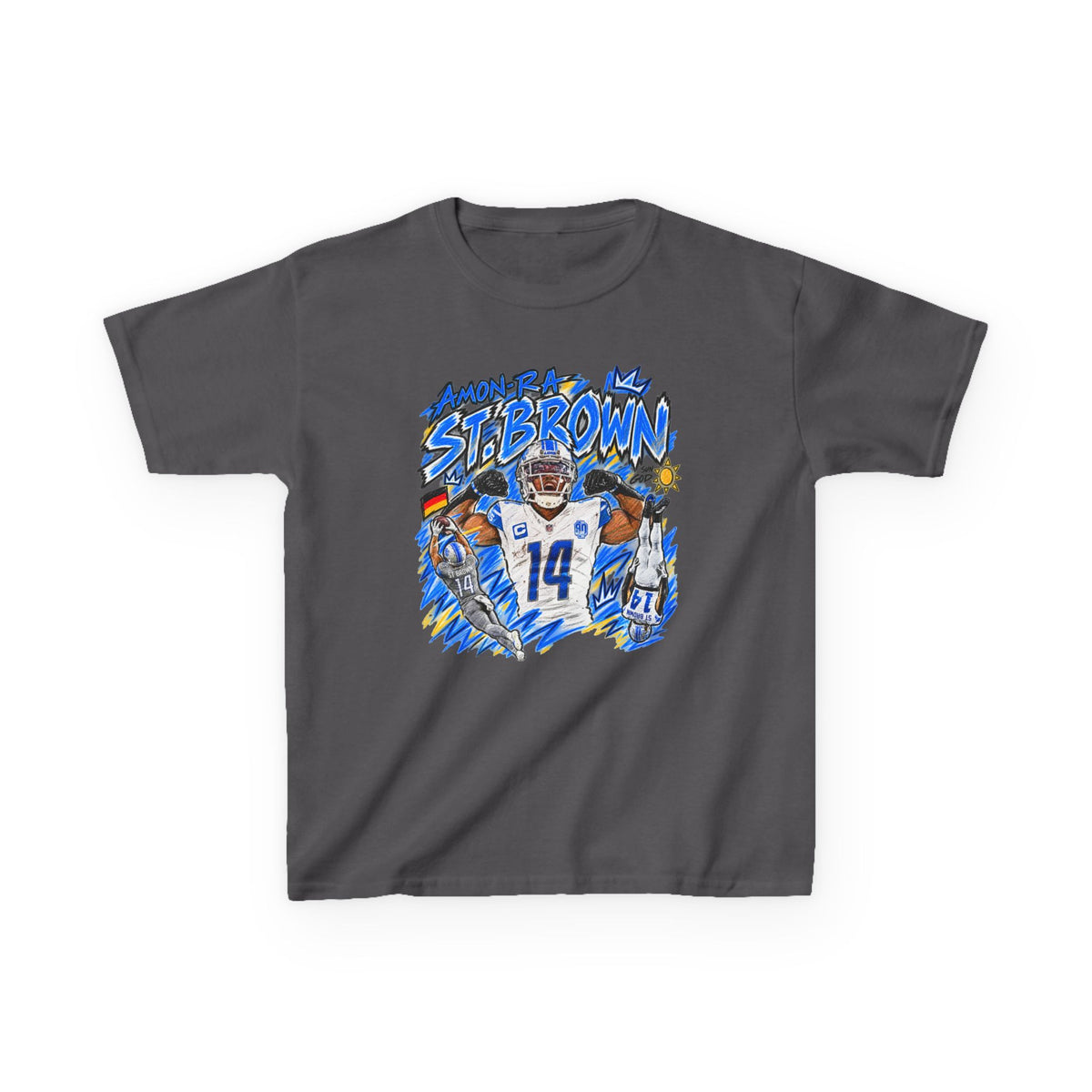 YOUTH Amon Ra St.Brown Graphic T-Shirt - Sunday Standouts Sketch Series