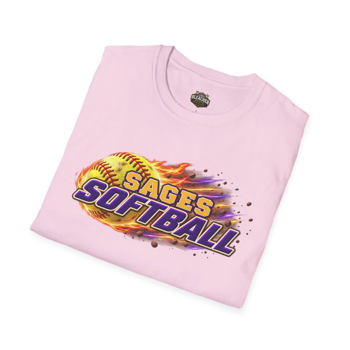 Sages Flaming Softball Graphic T‑Shirt
