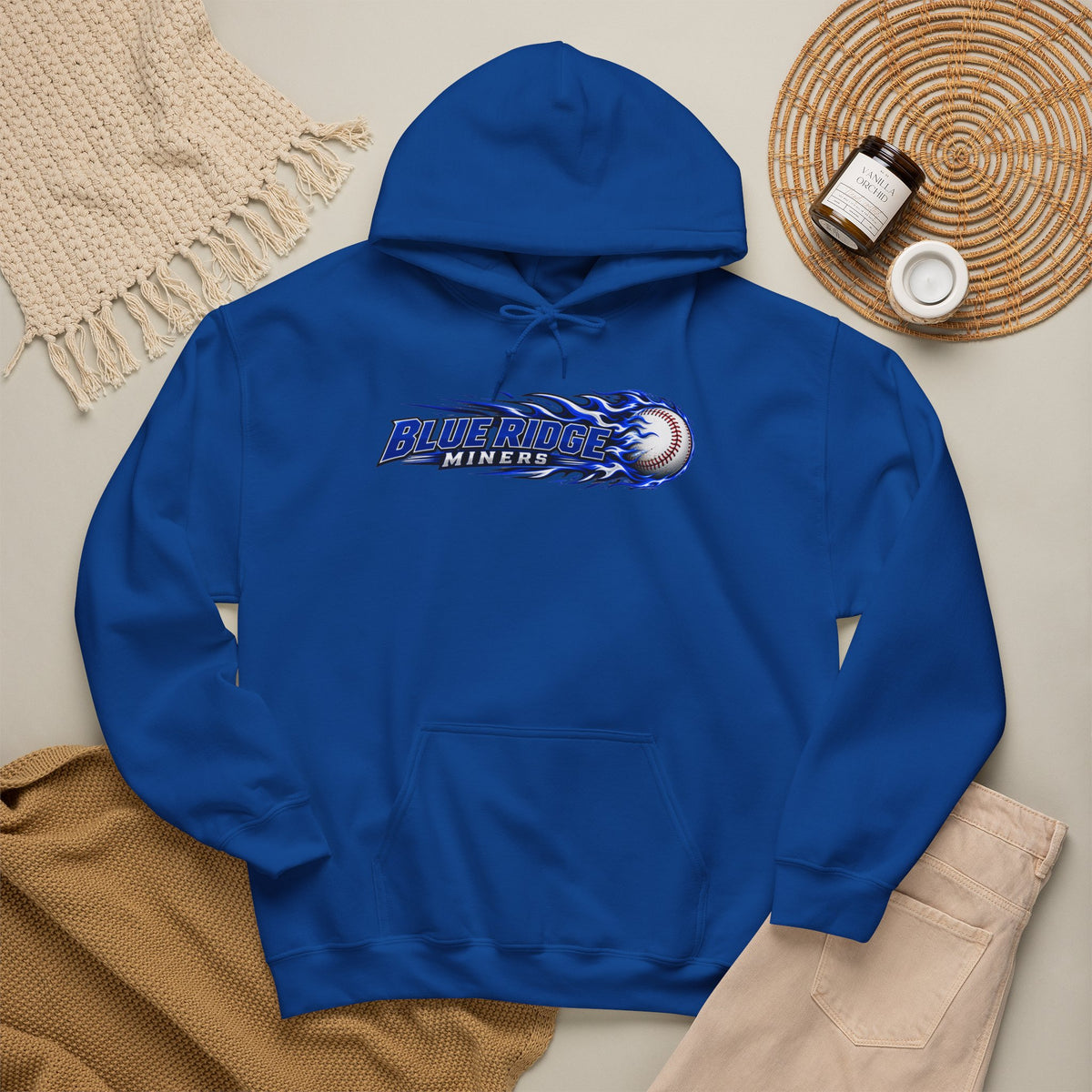 Blue Ridge Miners Flaming Baseball Hoodie – Flaming Ball Hoodie