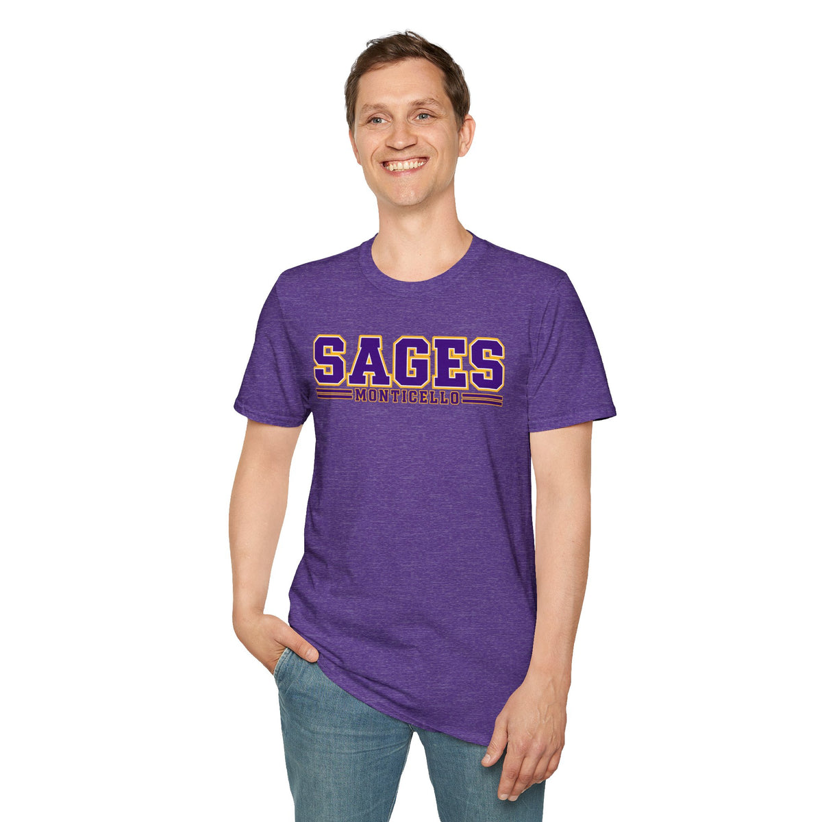 Sages Monticello Crew T‑Shirt — Classic Collegiate School Spirit Tee