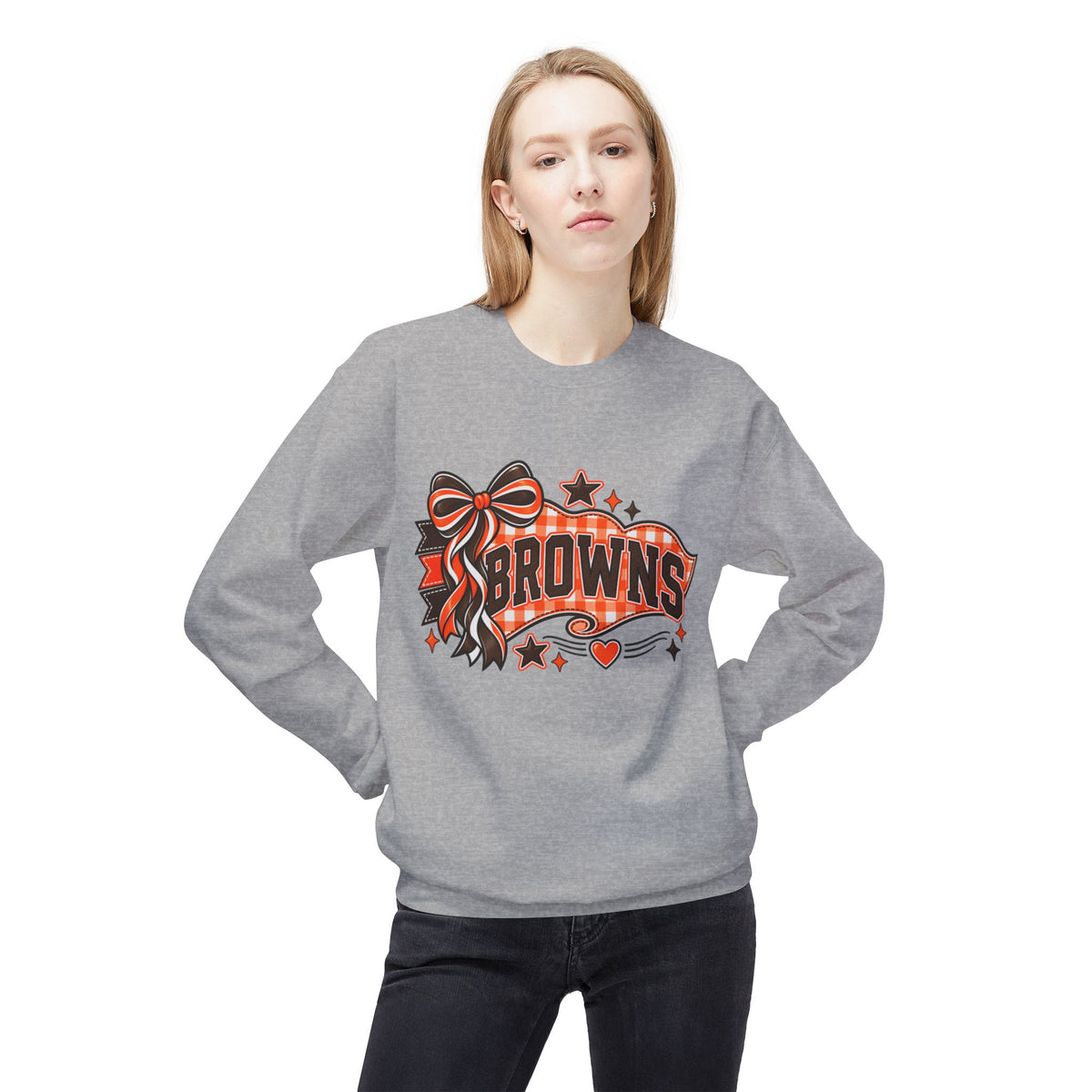 Browns Football Crewneck Sweatshirt — Bow & Stars Fan Pullover
