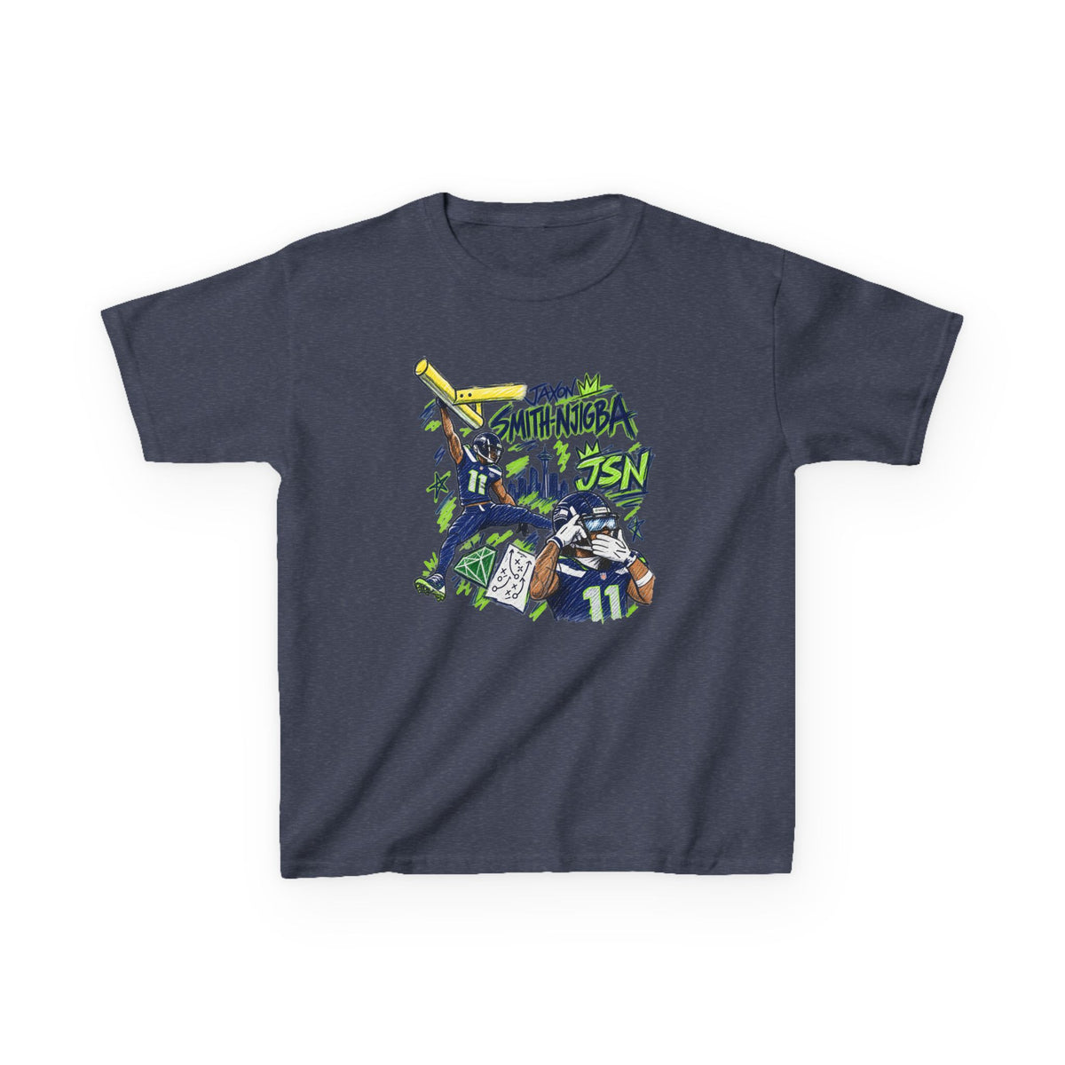 YOUTH Jaxon Smith-Njigba Graphic T-Shirt - Sunday Standouts Sketch Series