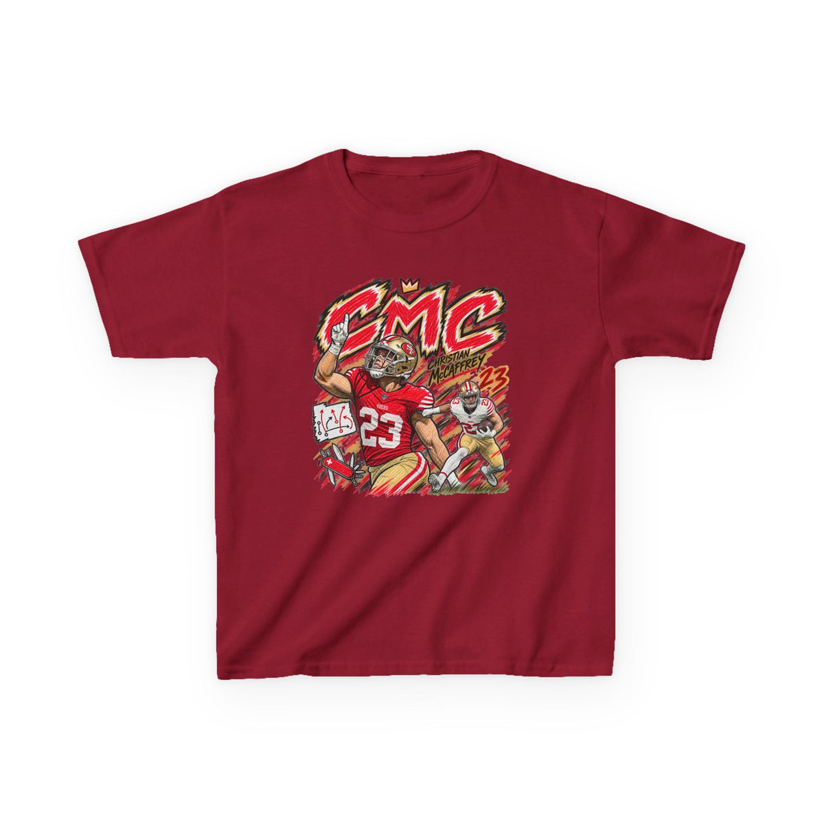 YOUTH Christian McCaffrey, CMC Graphic T-Shirt - Sunday Standouts Sketch Series
