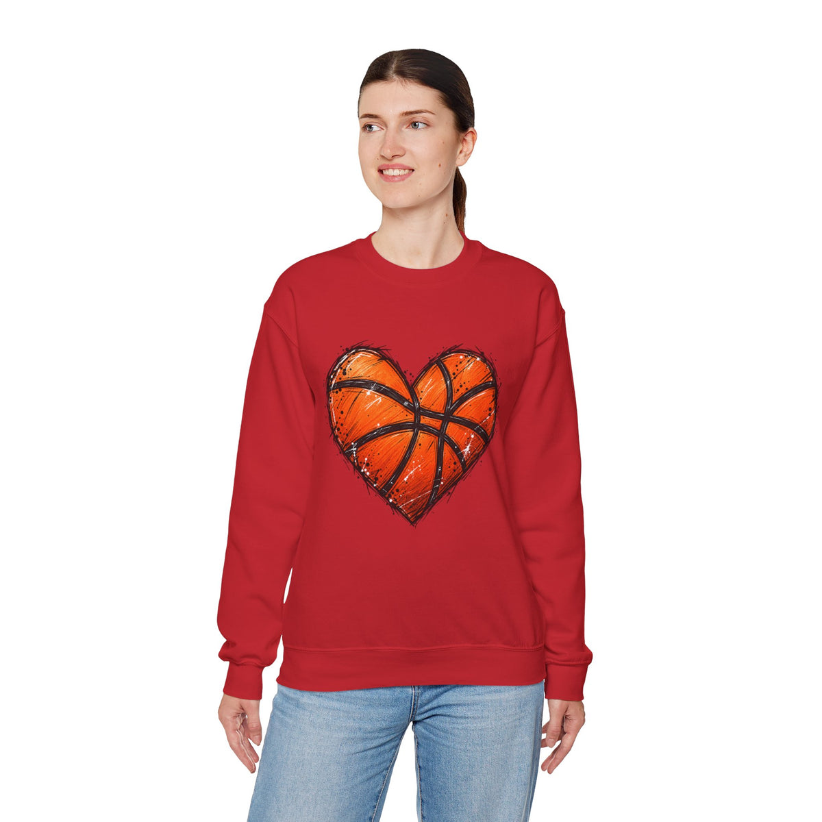 Basketball Heart Crewneck Sweatshirt