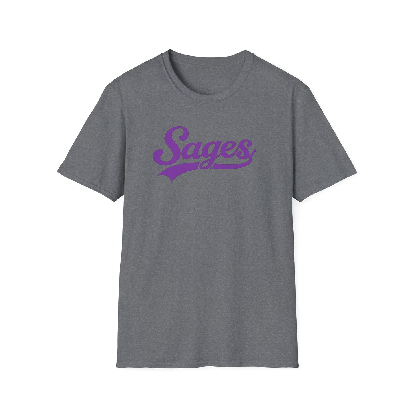 Sages Script T‑Shirt — Vintage Purple Team Logo Tee