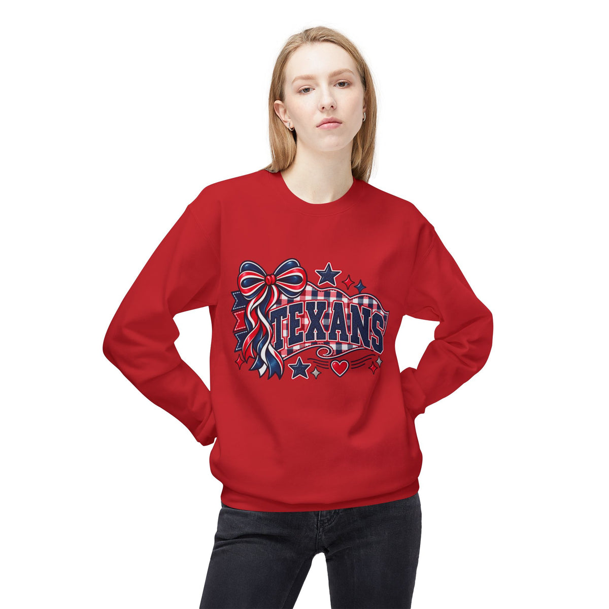 Texans Ribbon & Banner Crewneck Sweatshirt — Team Spirit Pullover