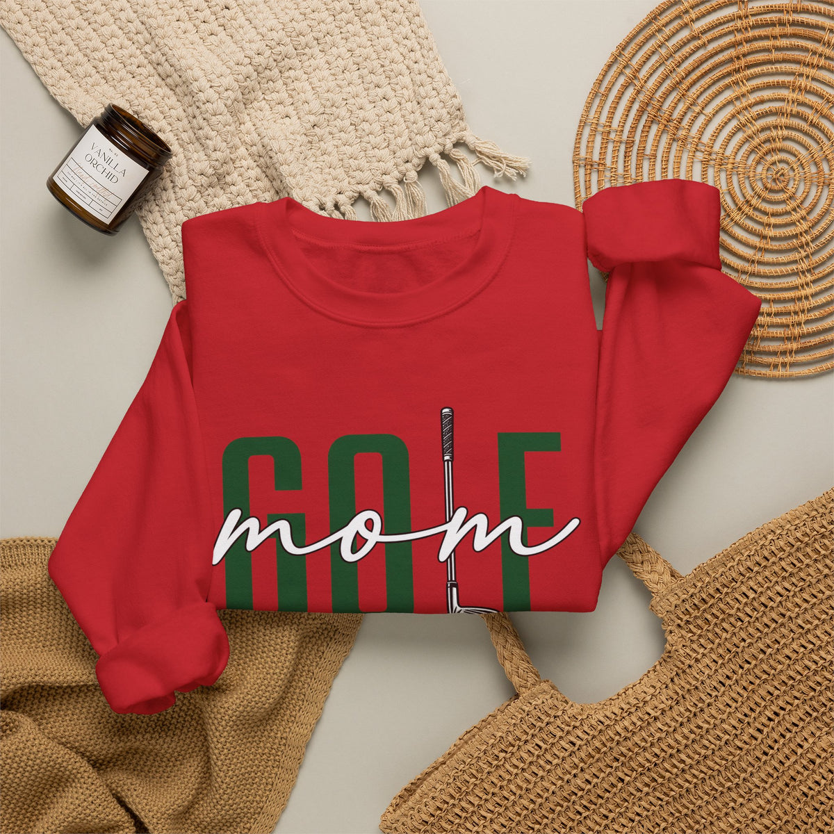 Golf Mom Crewneck Sweatshirt — 'MOM Graphic with Ball