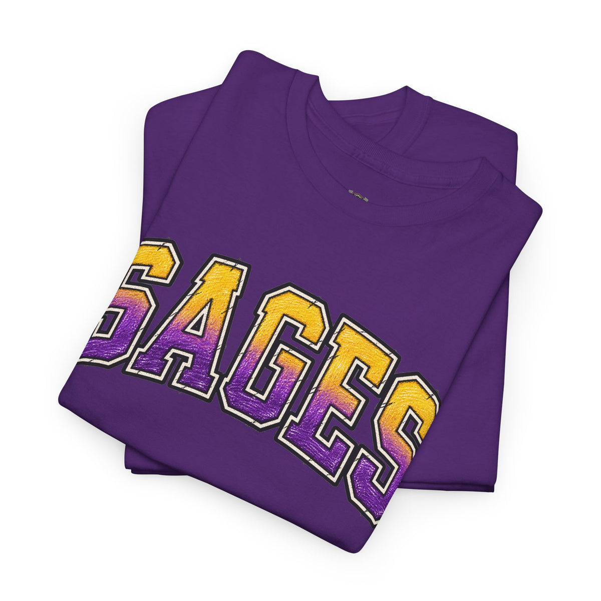 Sages Graphic T-Shirt — Collegiate Purple & Gold Lettering Tee