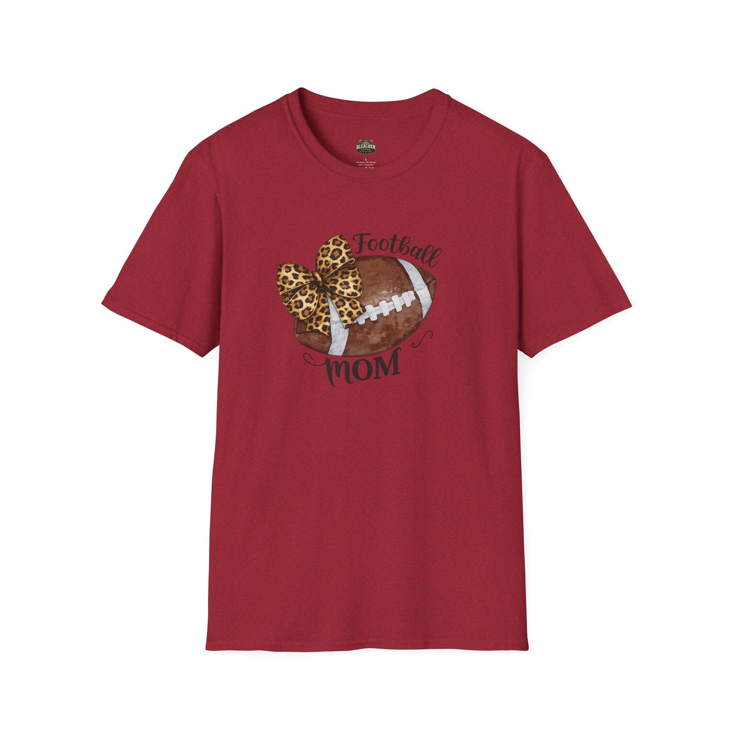 Football Mom T-Shirt — Leopard Bow Game Day Tee