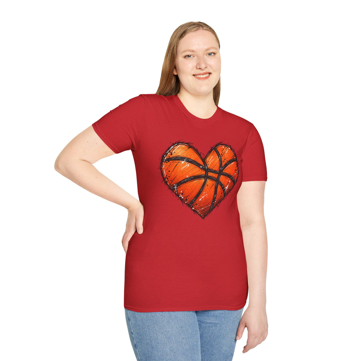Basketball Heart T-Shirt — Athletic Love Tee for Players & Fans