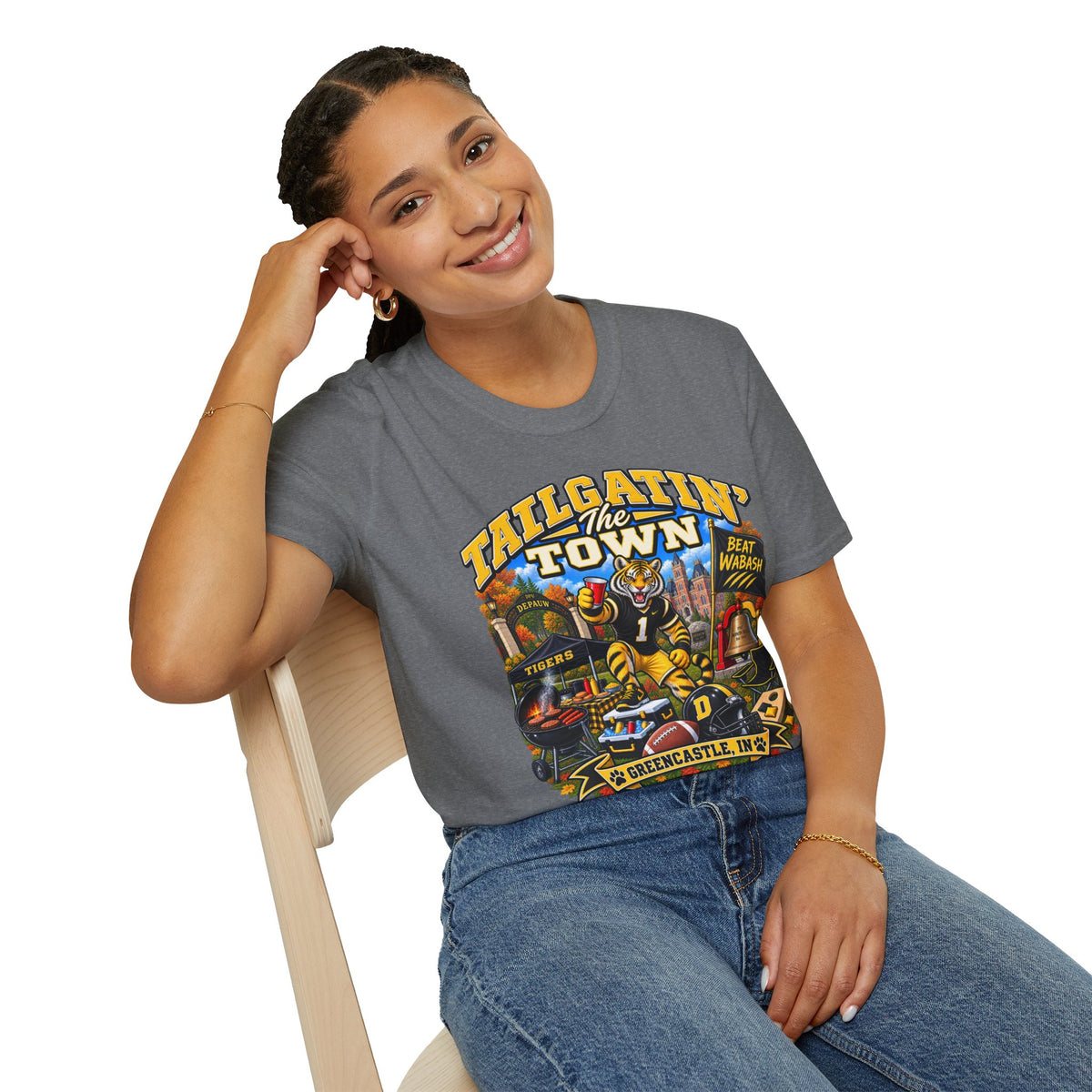 Tailgatin' the Town - DEPAUW EDITION - College Game Day Tailgate Tee