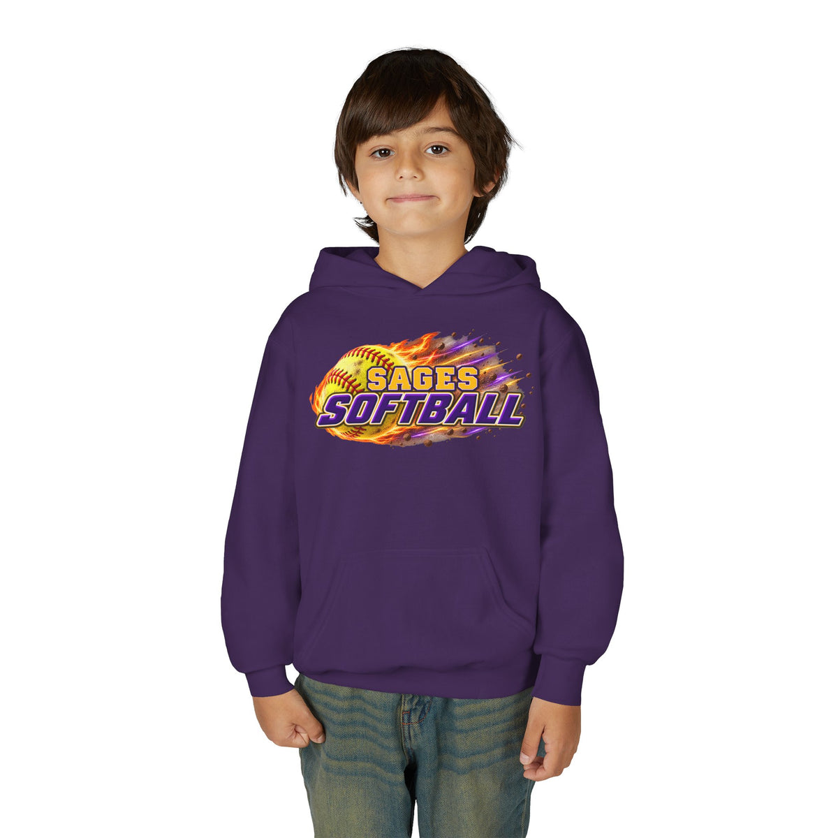 YOUTH Sages Flaming Softball Hoodie