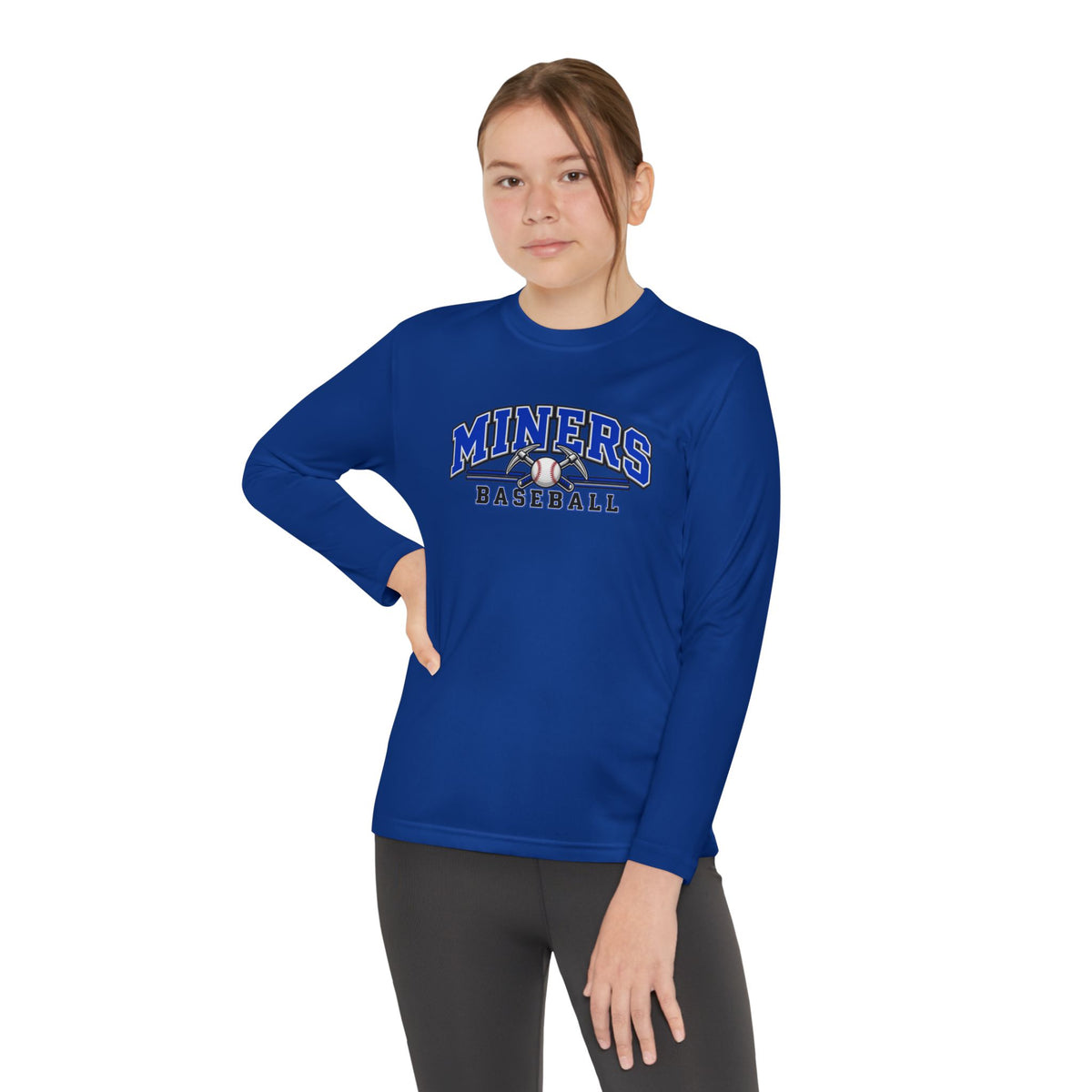 YOUTH Miners Baseball Long Sleeve Tee — Team Logo Athletic Shirt