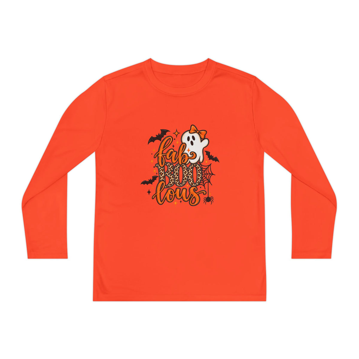 Youth Long Sleeve Tee - "Fab BOO Lous" Halloween Ghost Design