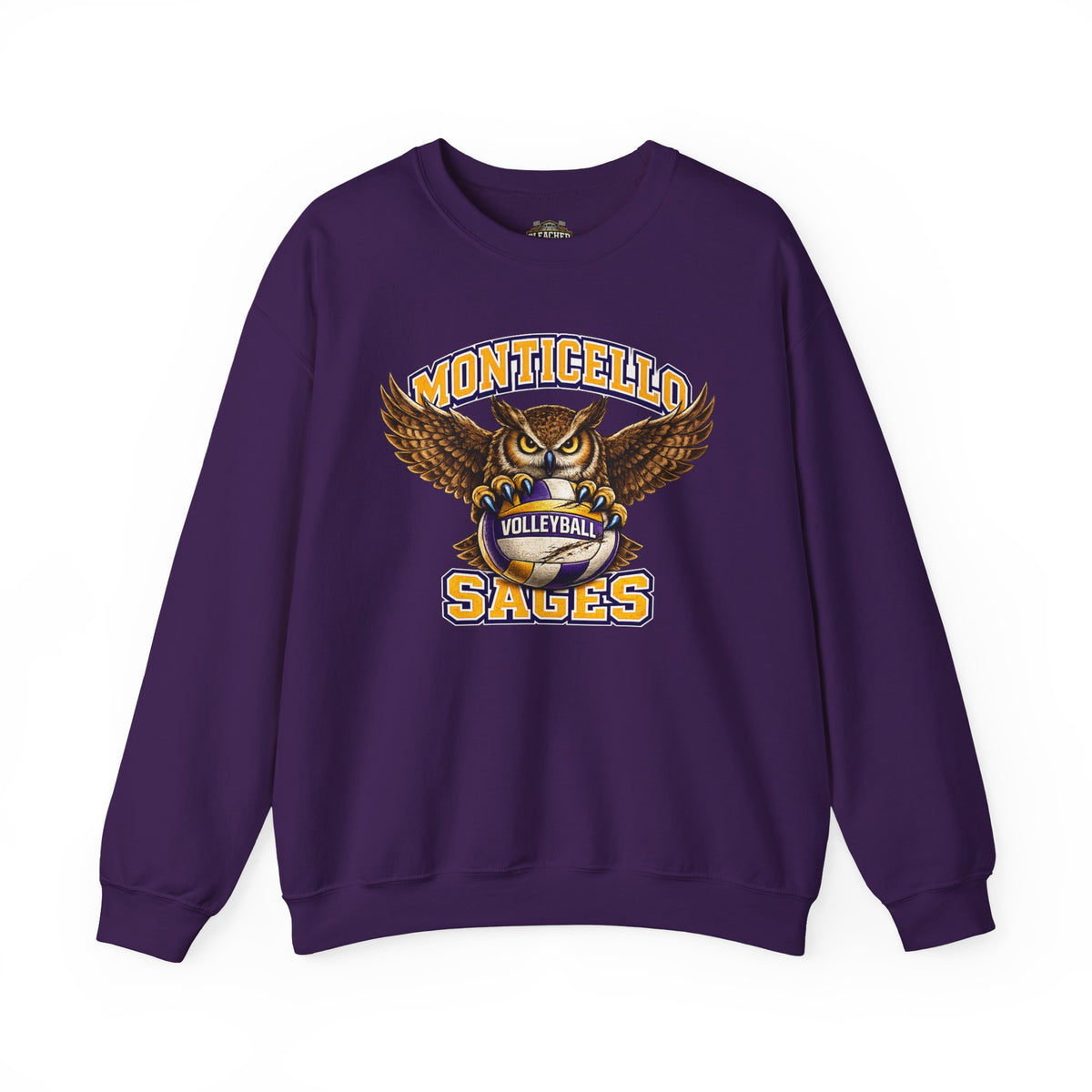 Monticello Sages Volleyball Crewneck Sweatshirt - Owl Wingspread Logo