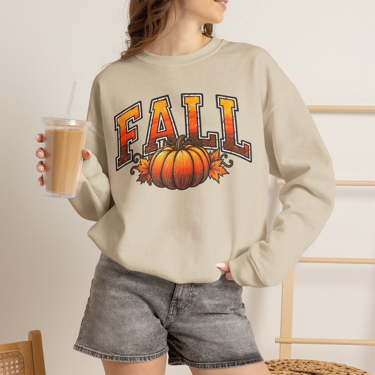 Fall Pumpkin Crewneck Sweatshirt