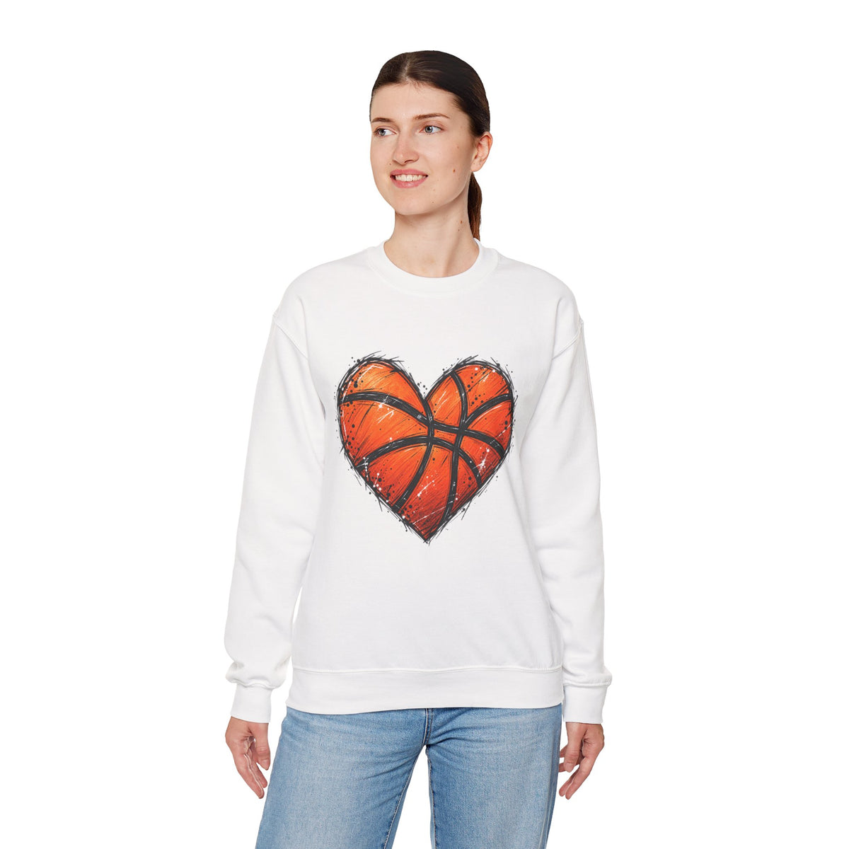 Basketball Heart Crewneck Sweatshirt
