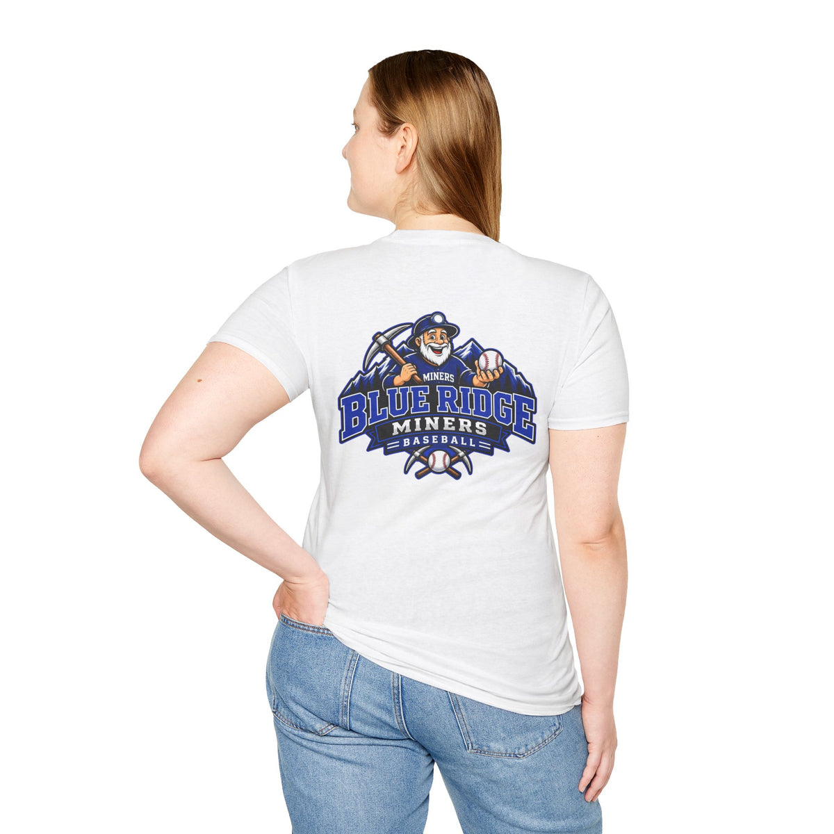 Miners Graphic T-Shirt - Miners Logo on Front, Mascot Design on Back