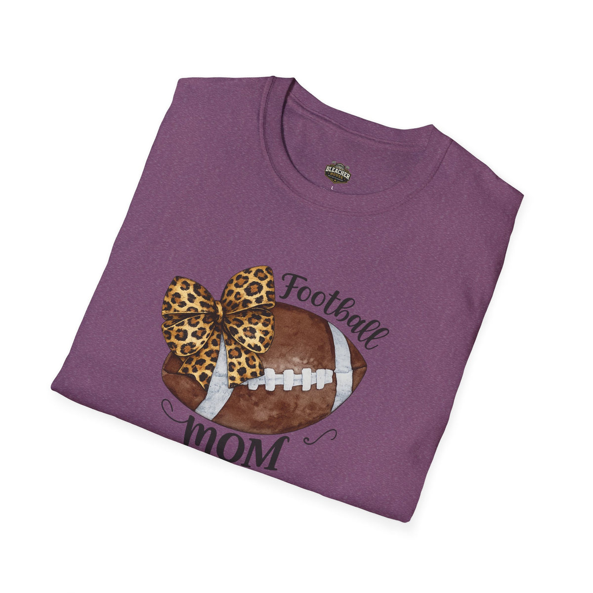 Football Mom T-Shirt — Leopard Bow Game Day Tee