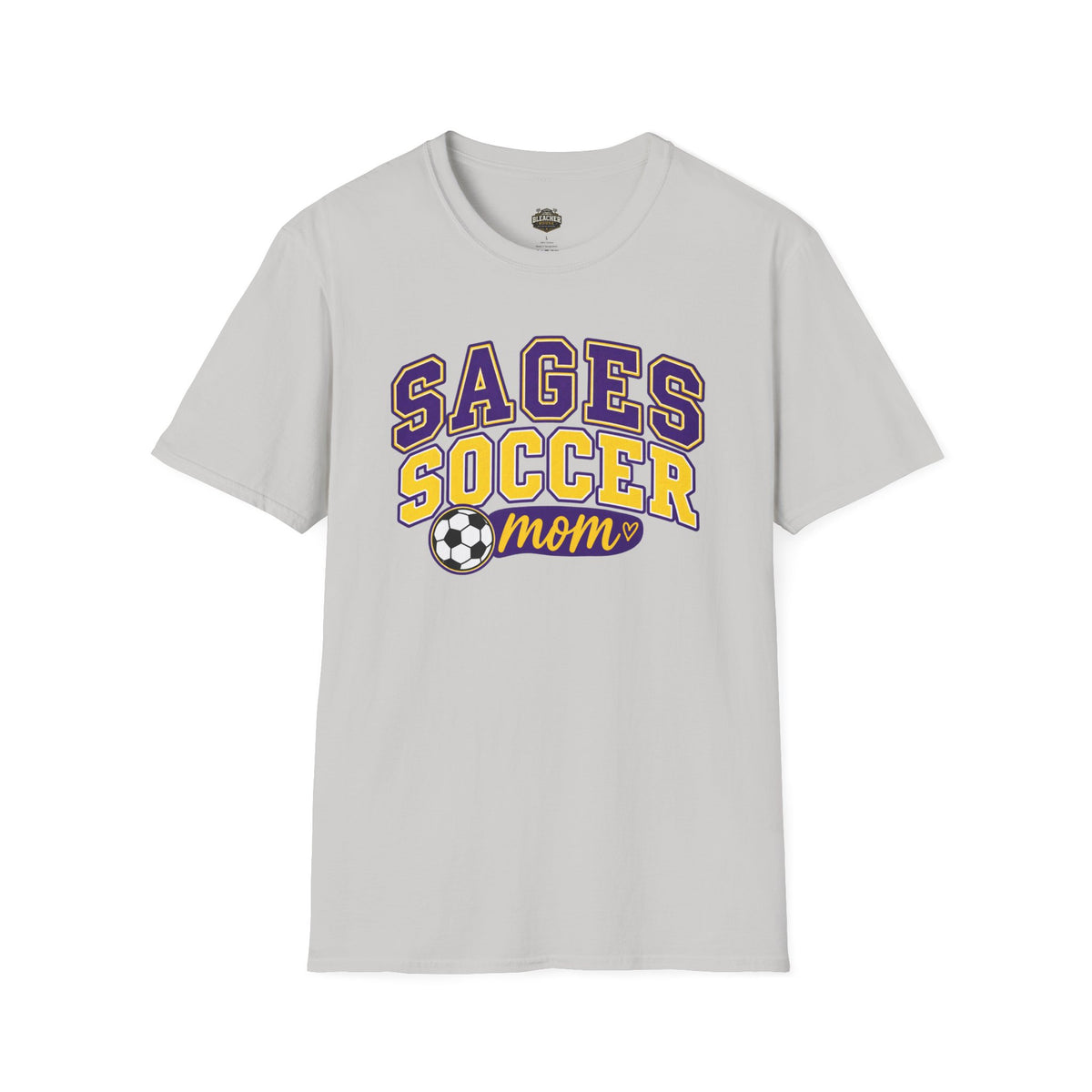 Sages Soccer Mom T‑Shirt — Purple & Gold Team Spirit Tee