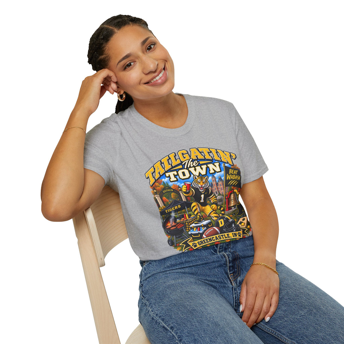Tailgatin' the Town - DEPAUW EDITION - College Game Day Tailgate Tee