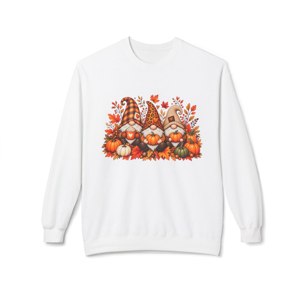 Fall Gnome Crewneck Sweatshirt - Cute Pumpkin & Autumn Gnomes Sweatshirt