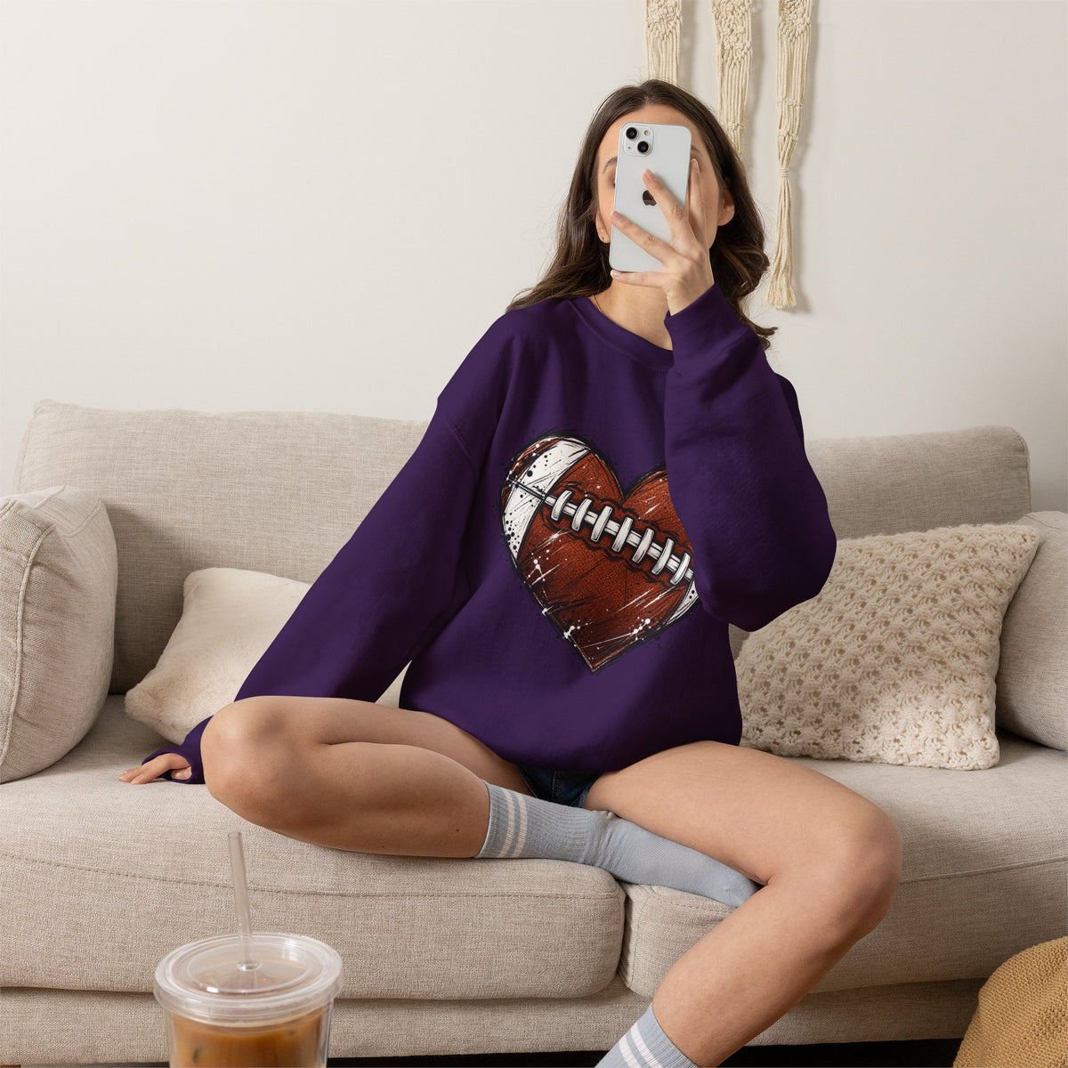 Unisex Heavy Blend™ Football Crewneck Sweatshirt