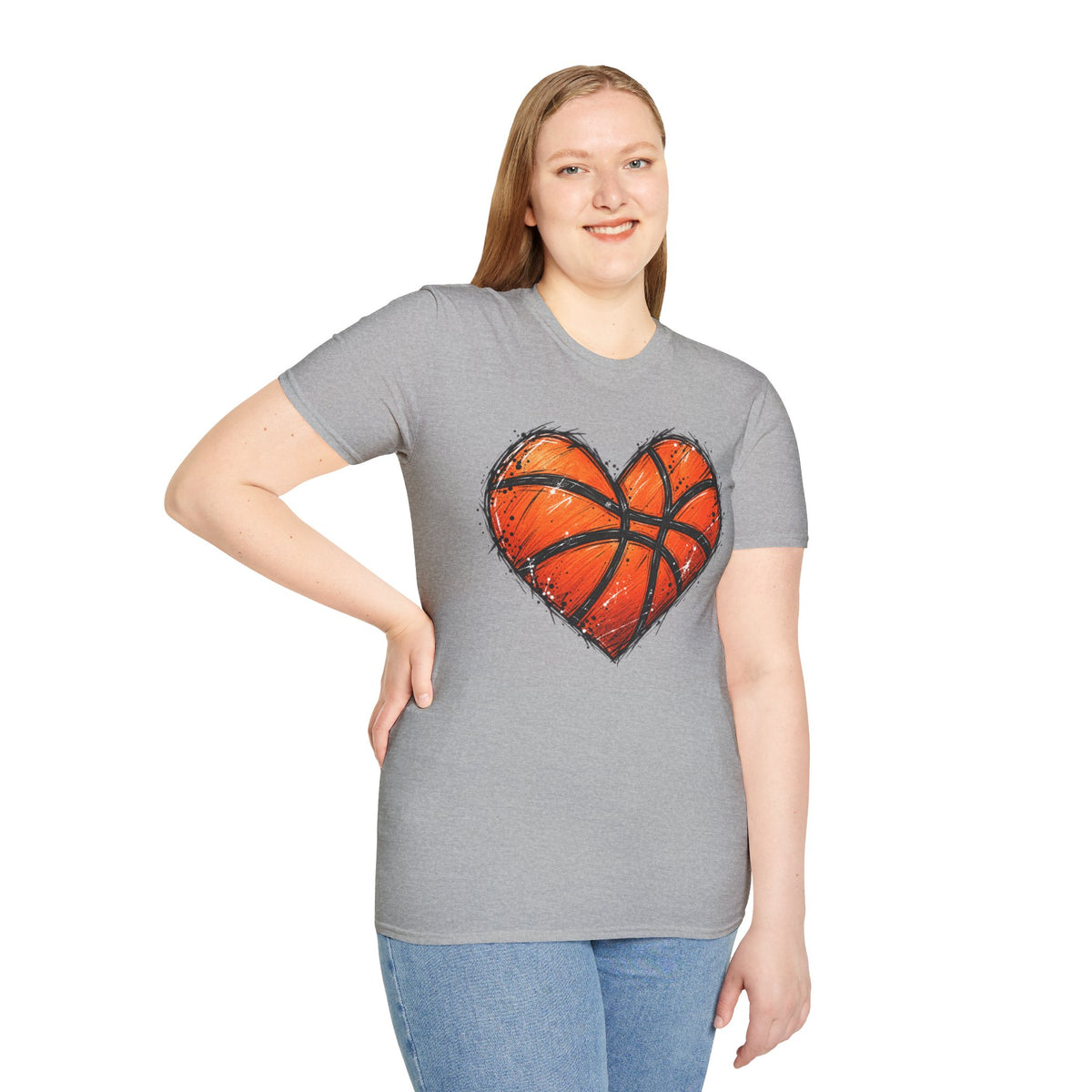 Basketball Heart T-Shirt — Athletic Love Tee for Players & Fans