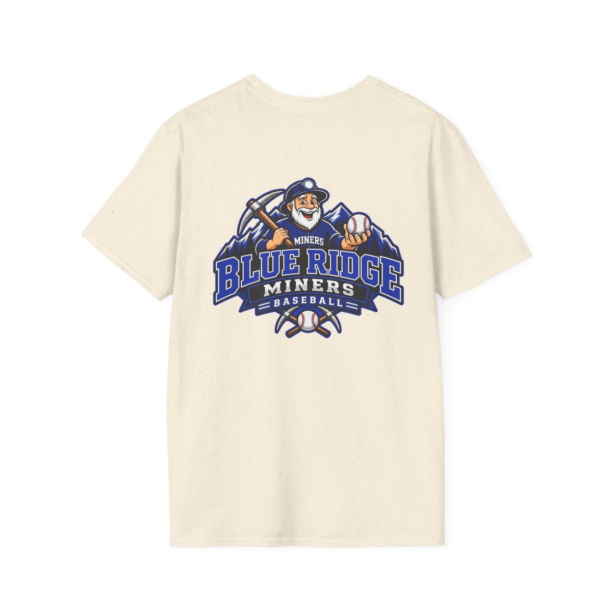 Miners Graphic T-Shirt - Miners Logo on Front, Mascot Design on Back