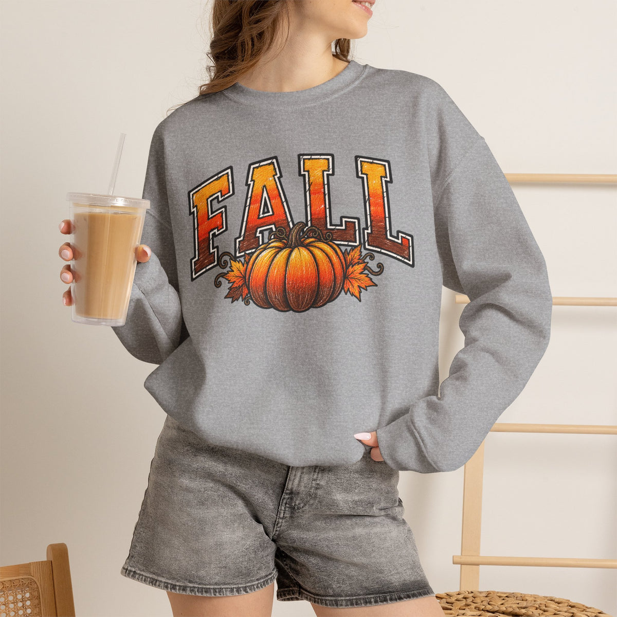 Fall Pumpkin Crewneck Sweatshirt