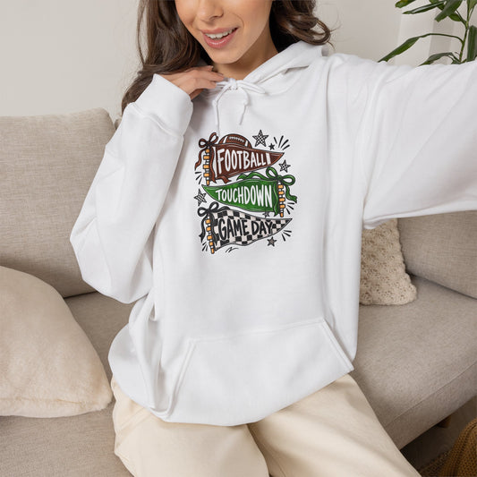 Football Touchdown Game Day Hoodie - Retro Grunge Sports Sweatshirt