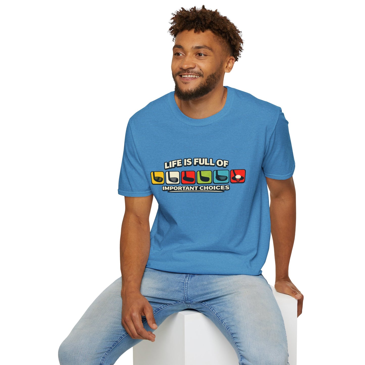 T‑Shirt — "Life Is Full Of Important Choices" Retro Game Controller Graphic