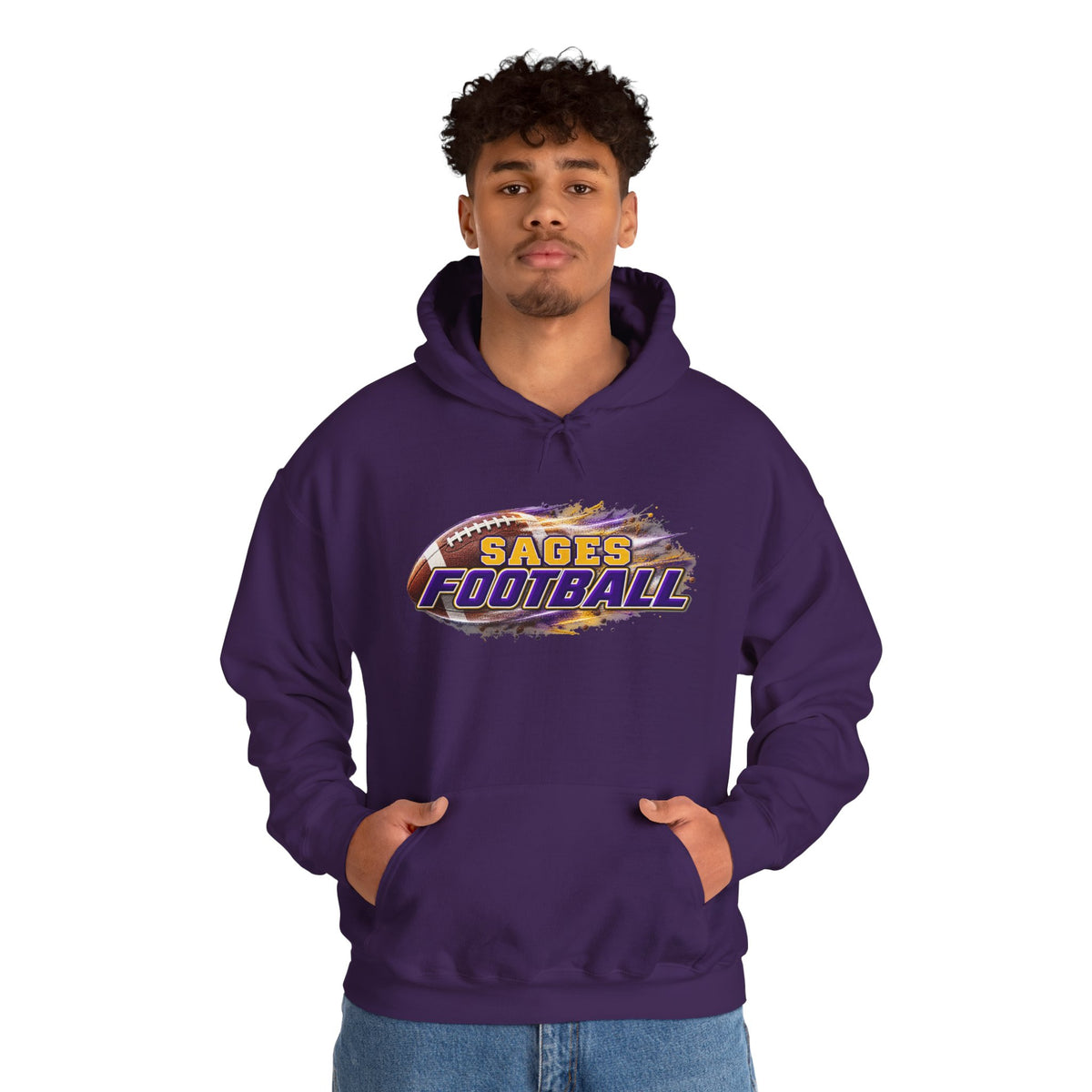 Sages Flaming Football Hoodie