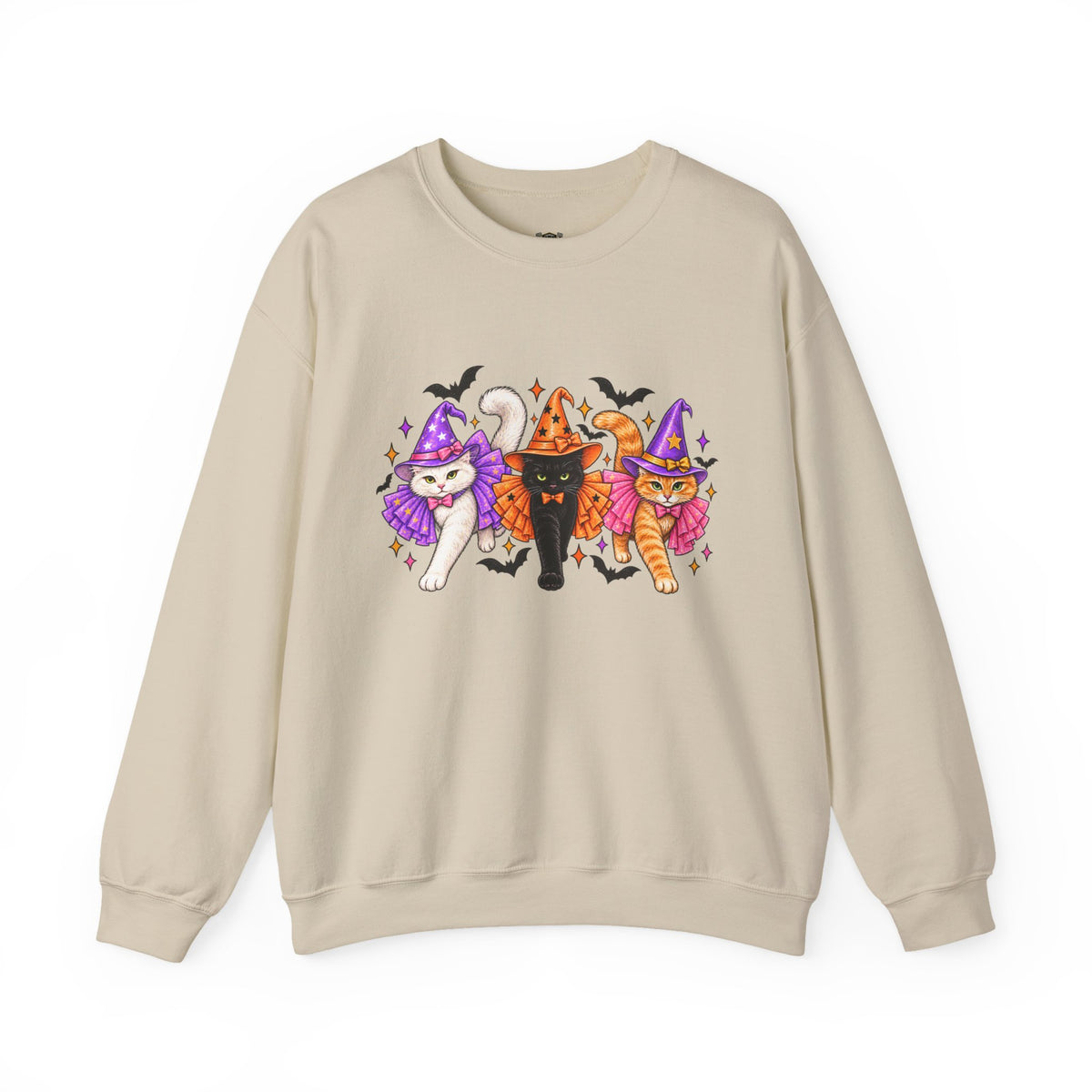 Halloween Witch Cats Crewneck Sweatshirt