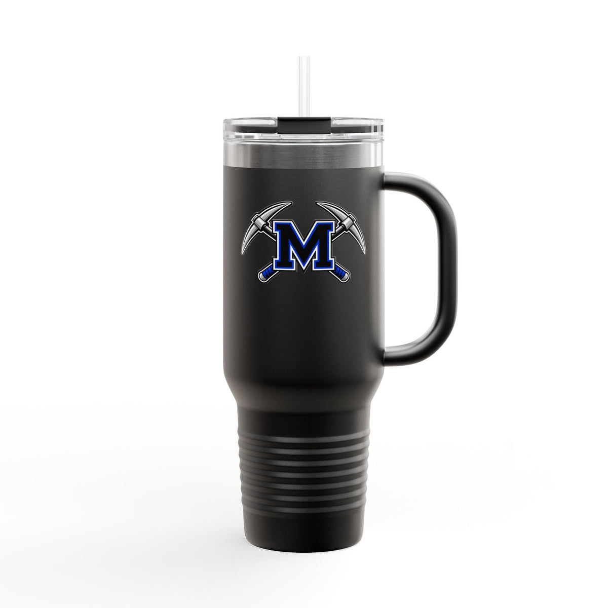 40oz Insulated Travel Mug — Block M and Miners Baseball Logos Stainless Steel Tumbler