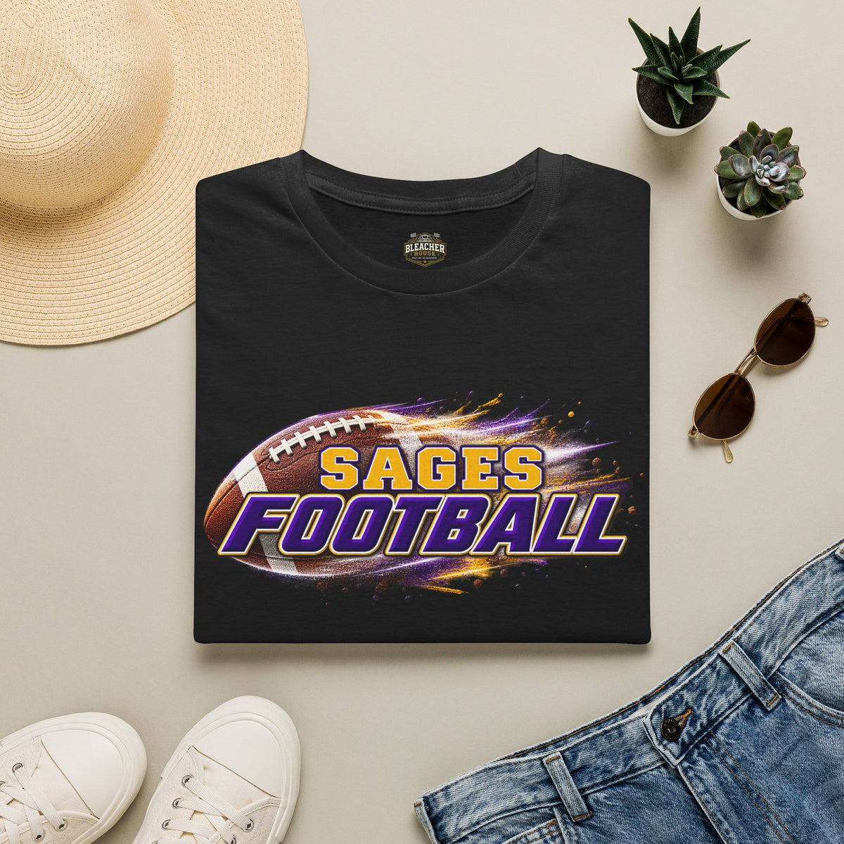 Sages Flaming Football T-Shirt