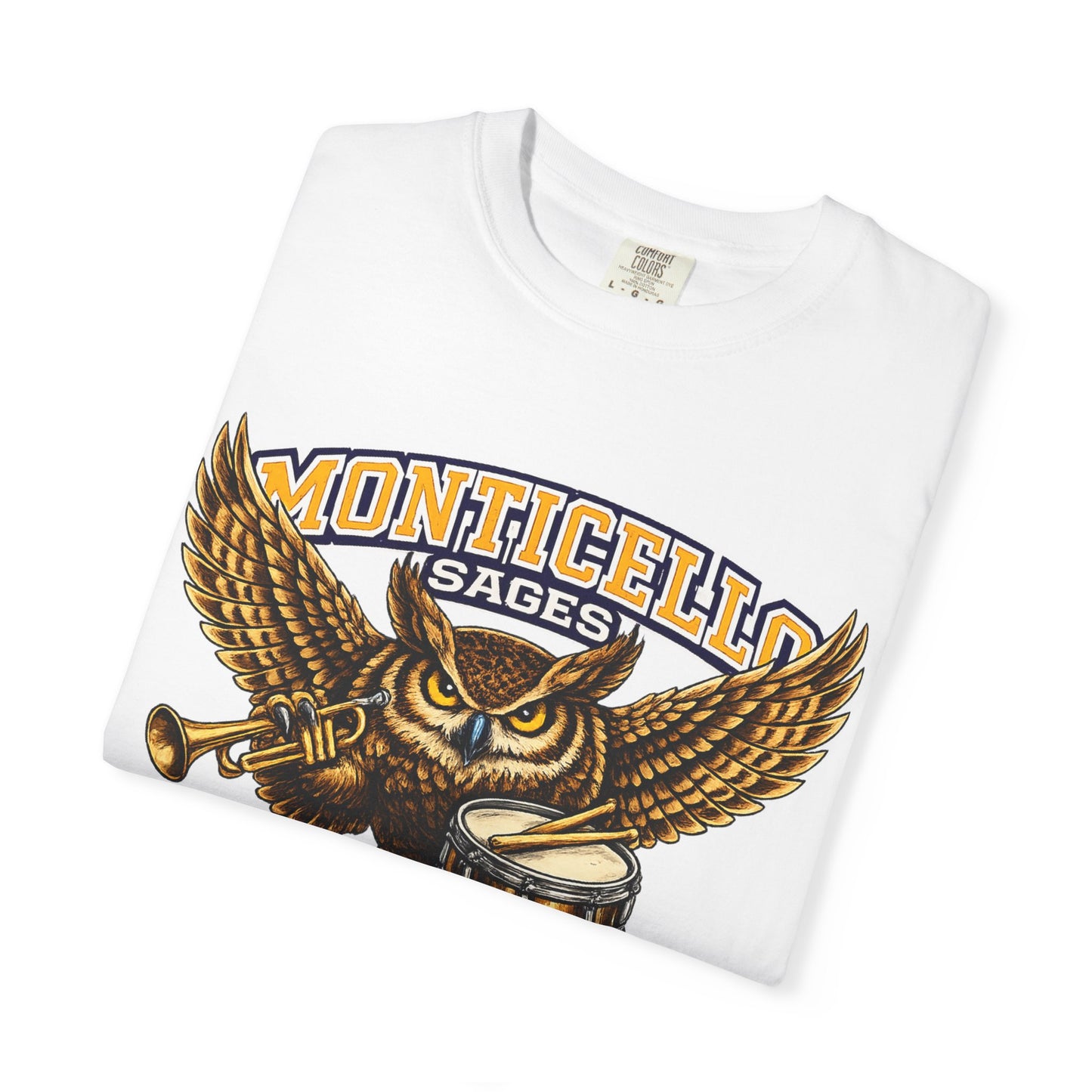 Monticello Sages Marching Band - Vintage Owl & Wings T-Shirt