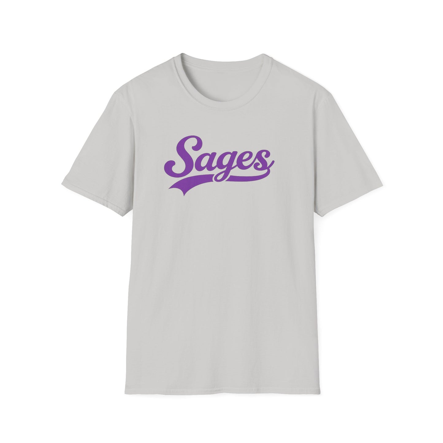 Sages Script T‑Shirt — Vintage Purple Team Logo Tee