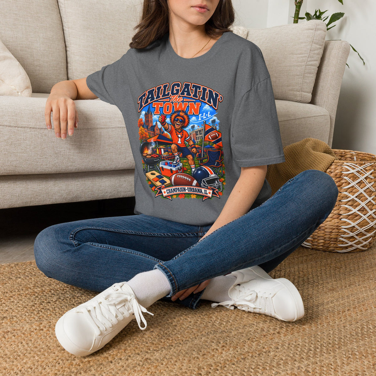 Tailgatin' the Town - ILLINOIS EDITION - College Game Day Tailgate Tee