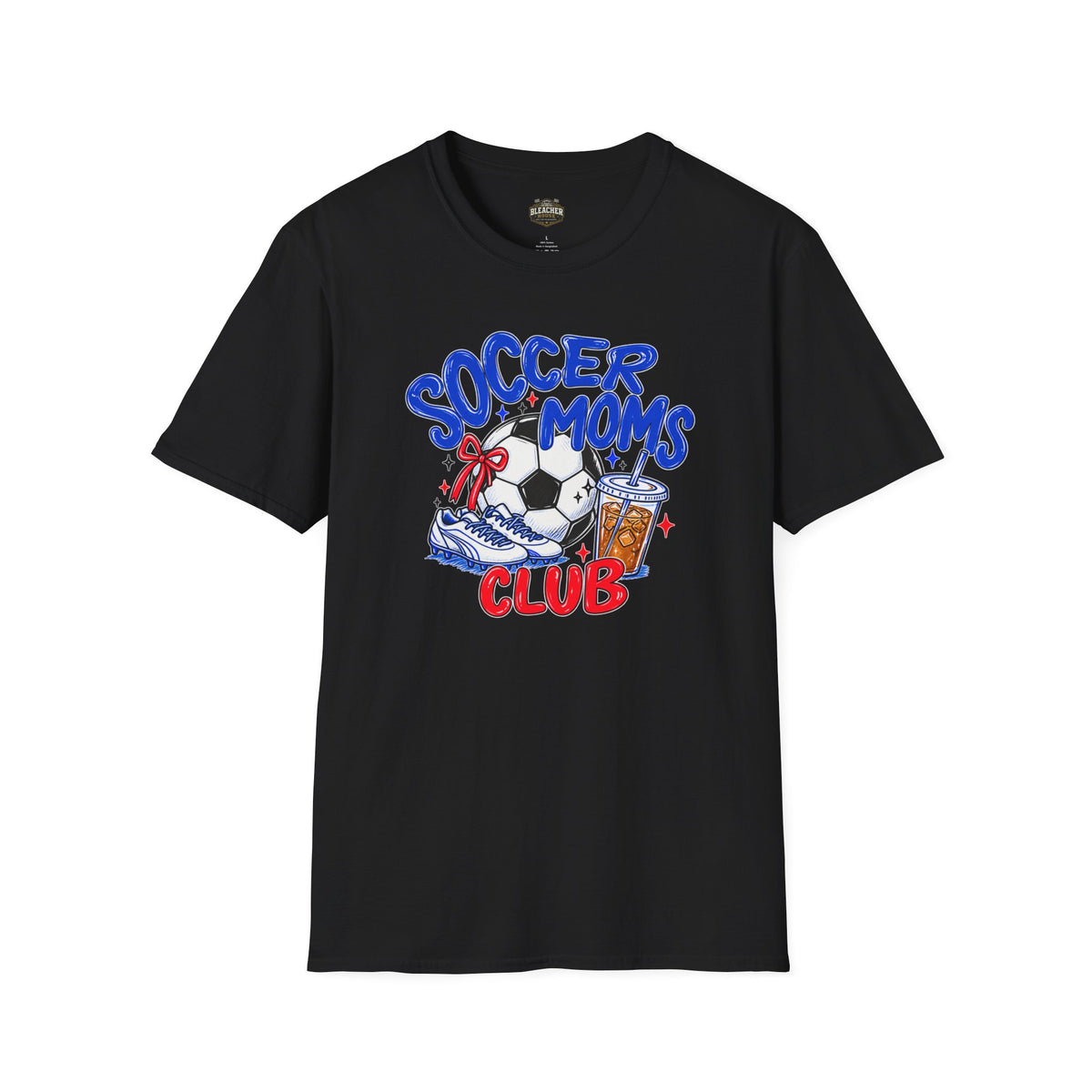 Soccer Moms Tee — 'Soccer Moms Club' Graphic T-Shirt with Ball, Cleats & Drink