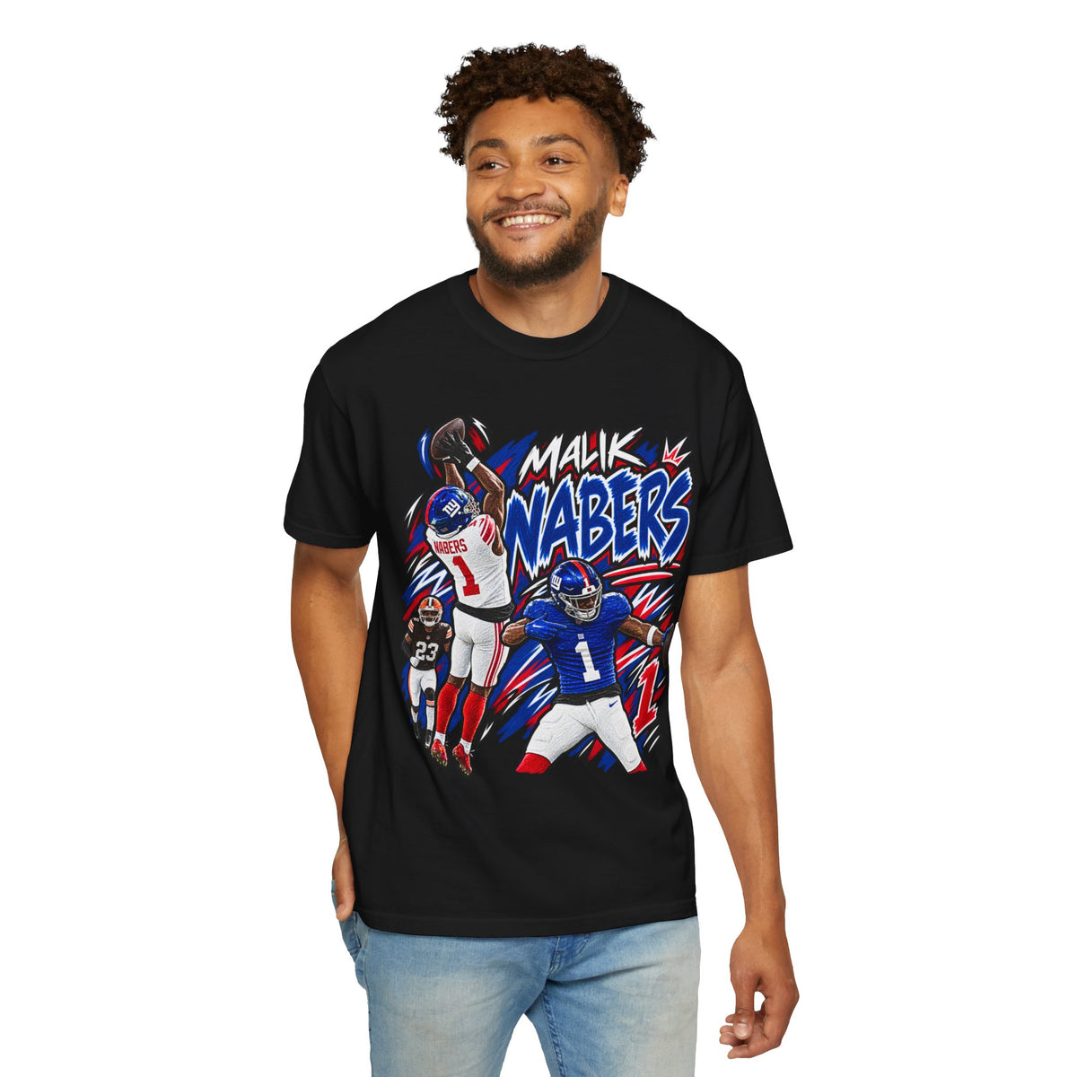 Malik Nabers Graphic T-Shirt - Sunday Standouts Sketch Series