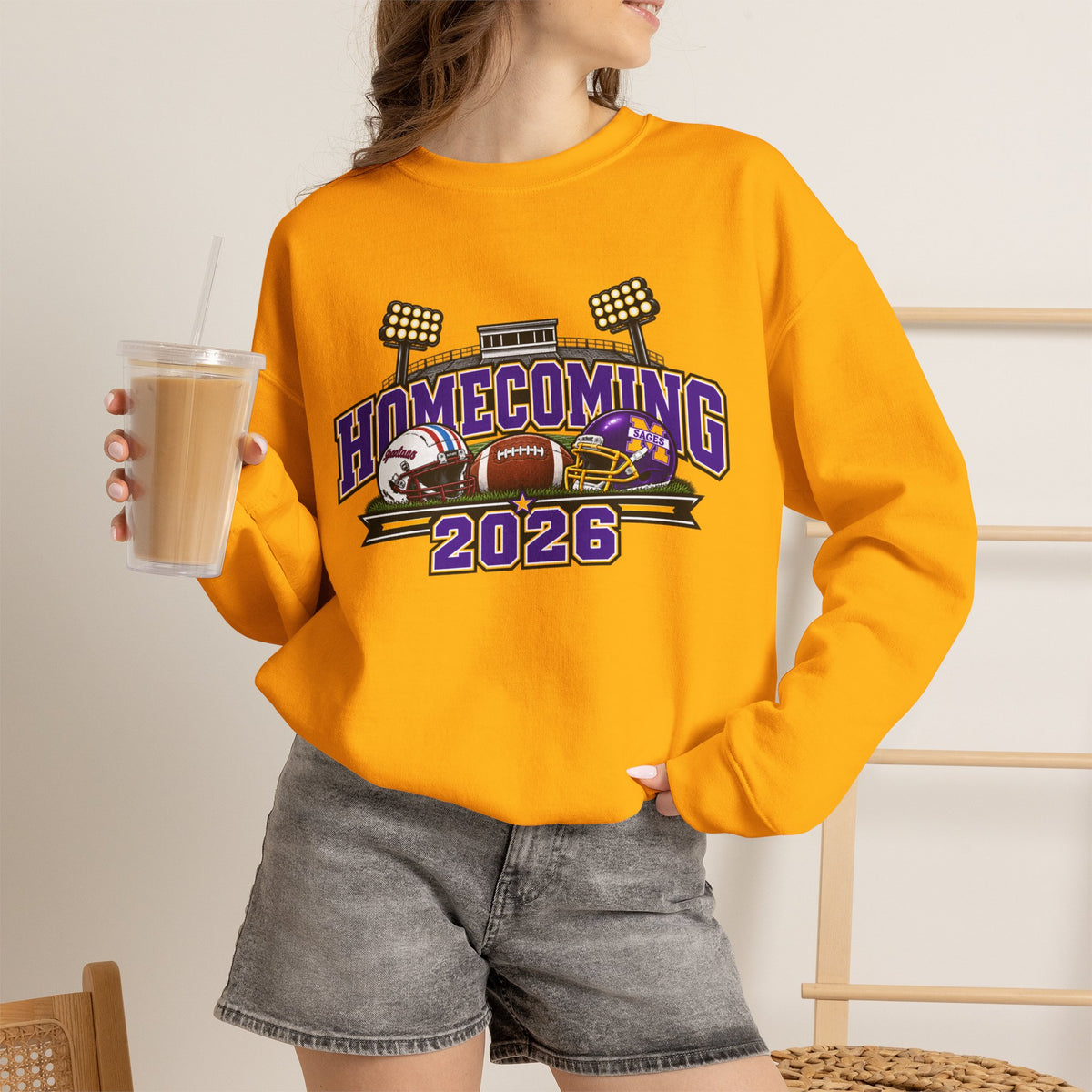 Homecoming 2026 Crewneck Sweatshirt — Football Stadium Design