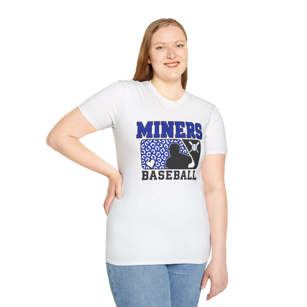 Miners Baseball T-Shirt — Leopard Print Batter Graphic Tee