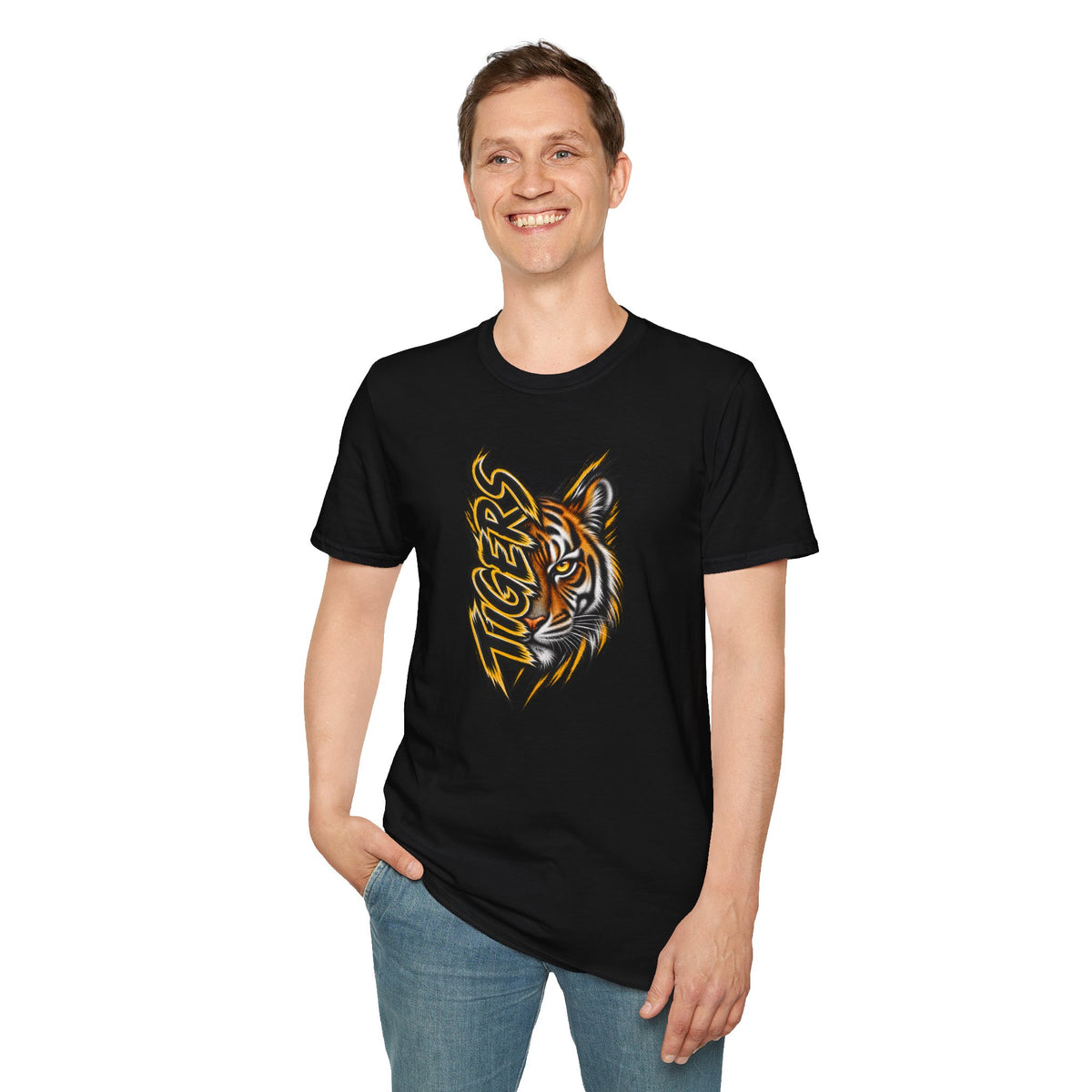 Tiger Head Graphic T-Shirt — Bold ‘Tigers’ Sports Mascot Tee