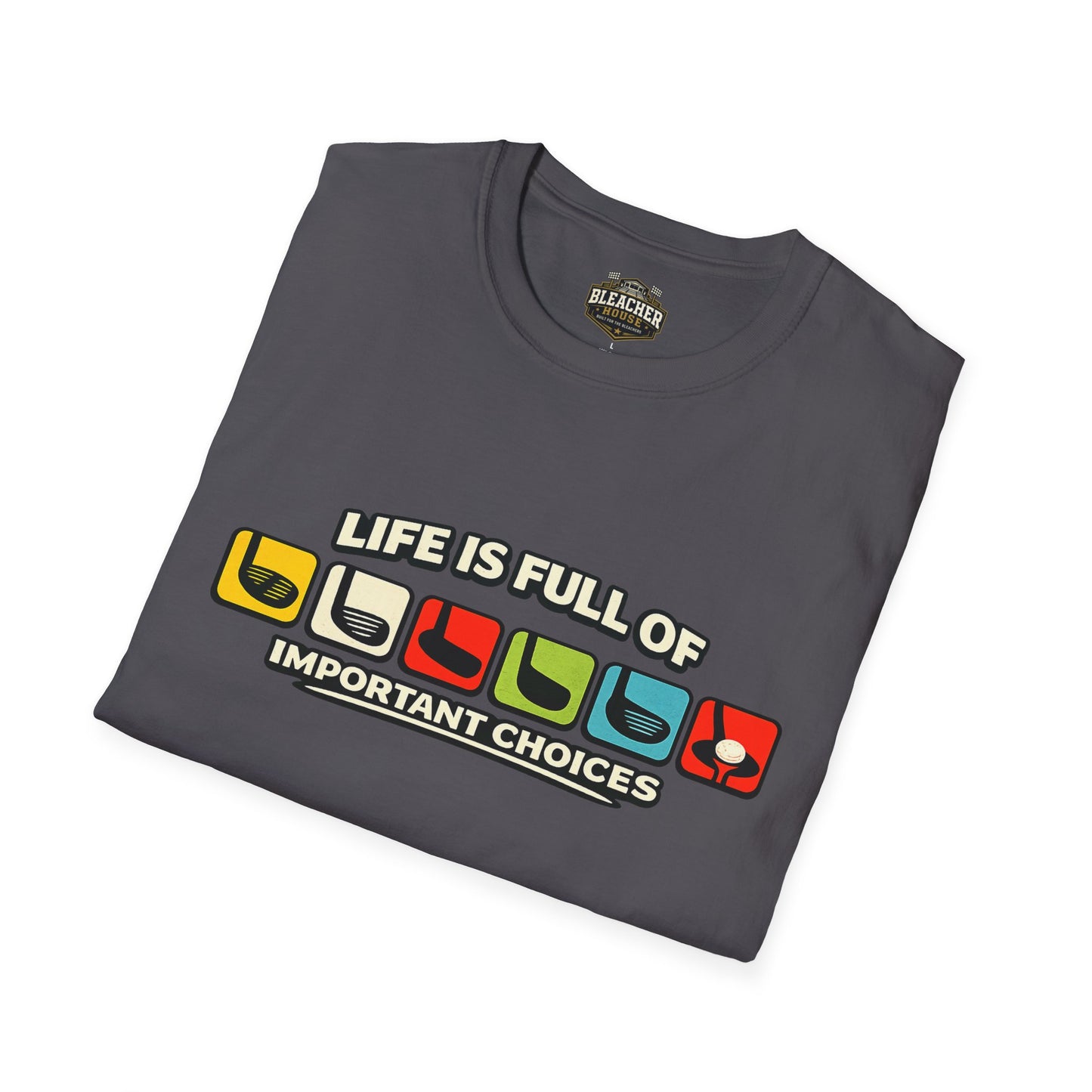 T‑Shirt — "Life Is Full Of Important Choices" Retro Game Controller Graphic