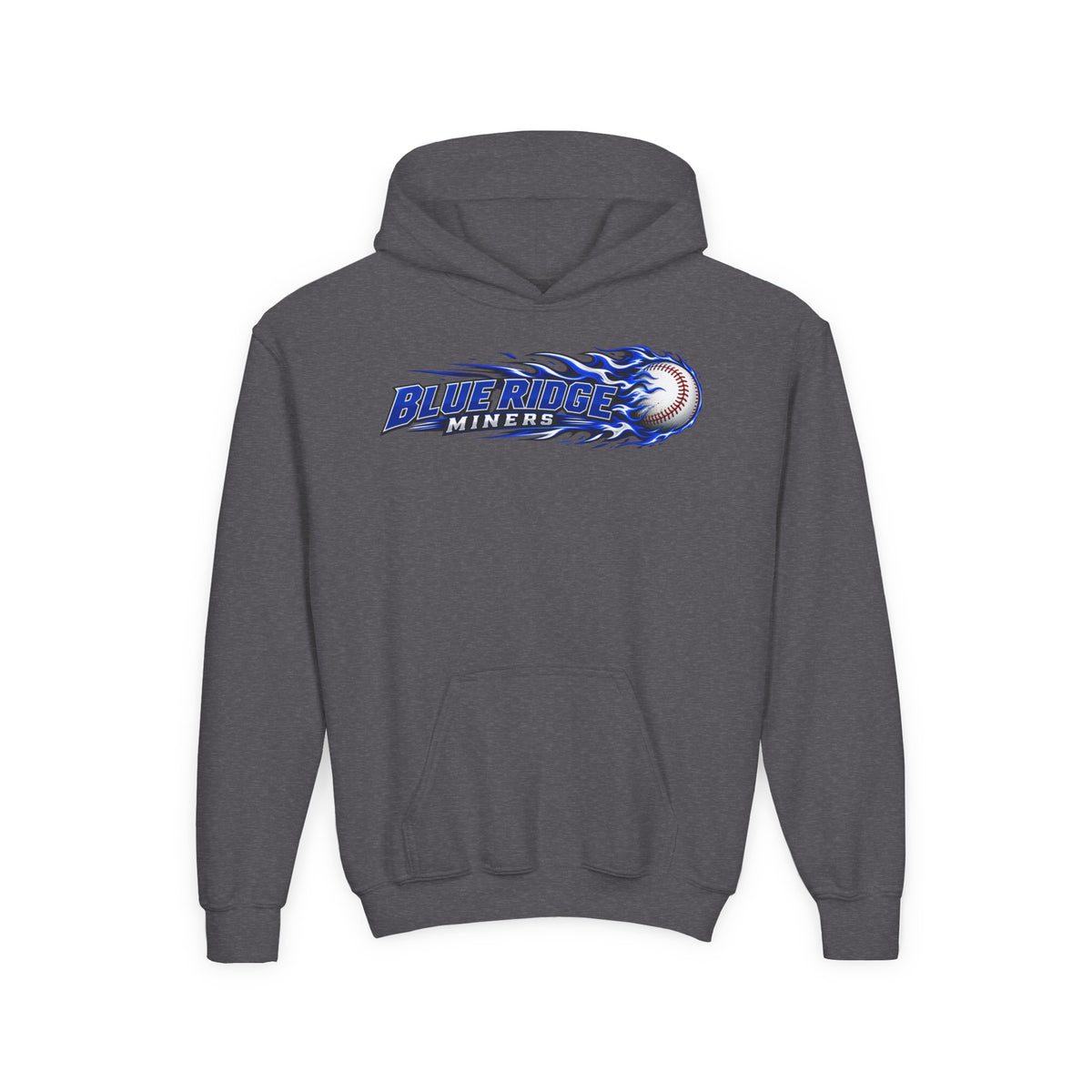 YOUTH Blue Ridge Miners Flaming Baseball Hoodie – Flaming Ball Hoodie