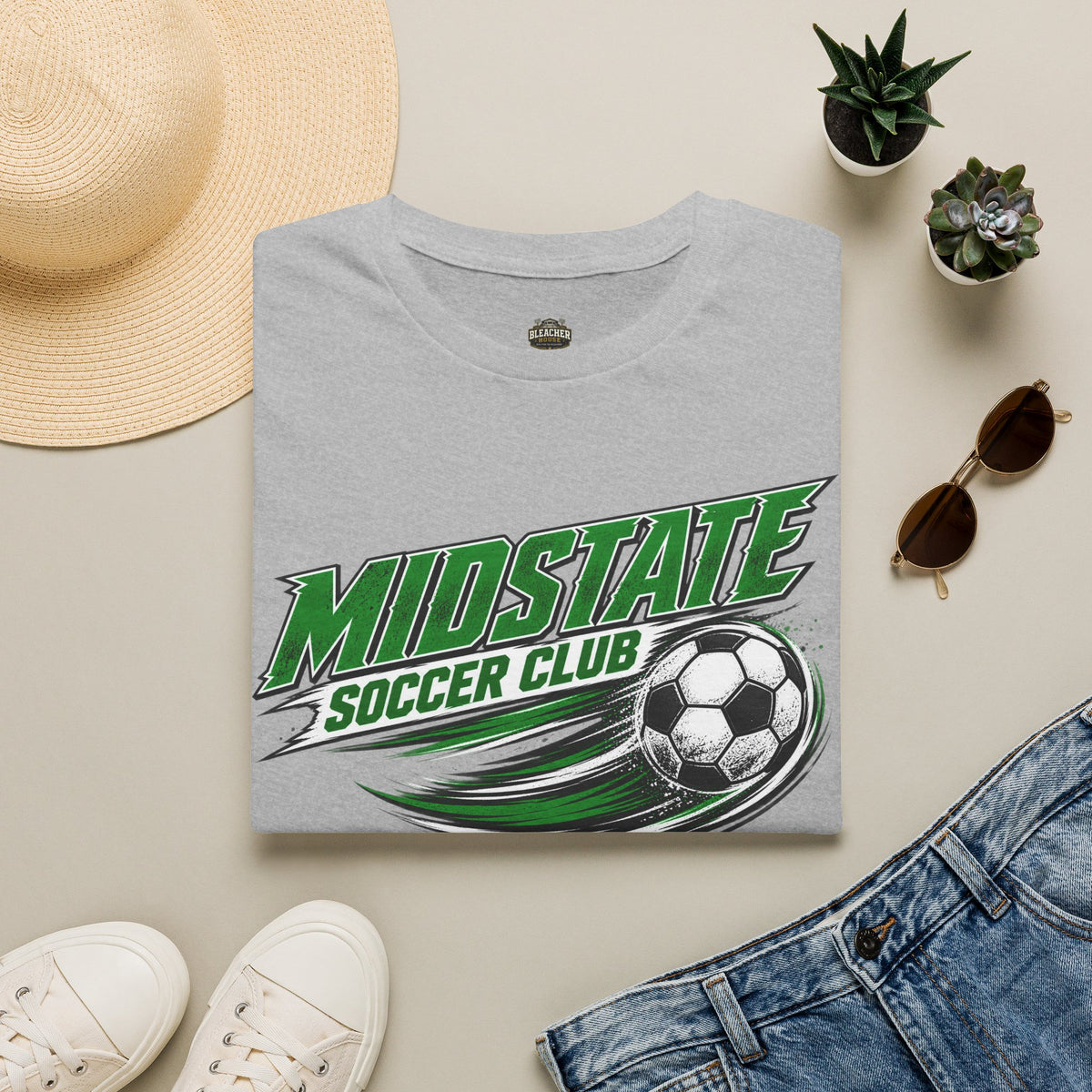 Midstate Soccer Club T-Shirt — Green Vintage Soccer Graphic Tee