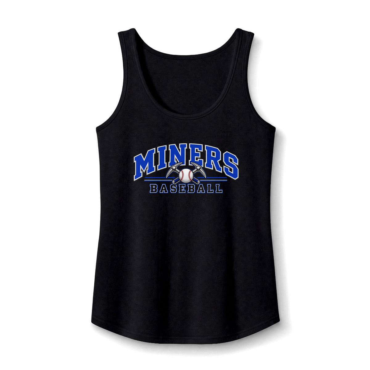 Miners Baseball Women's Tank Top — Team Baseball Graphic