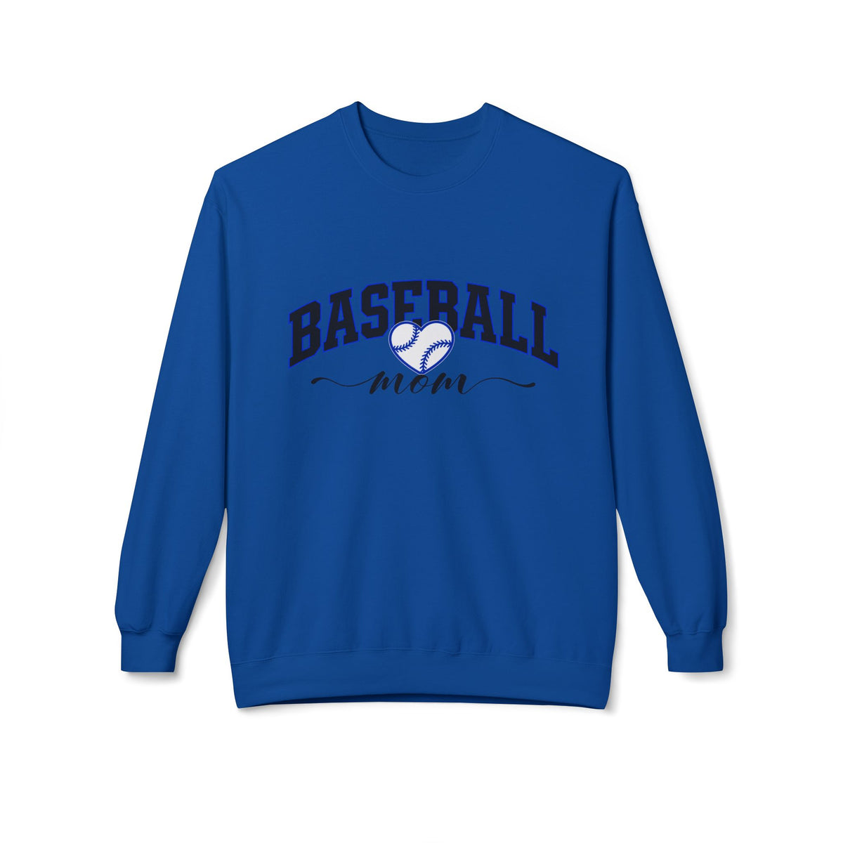 Baseball Mom Crewneck Sweatshirt – Athletic Script Heart Design