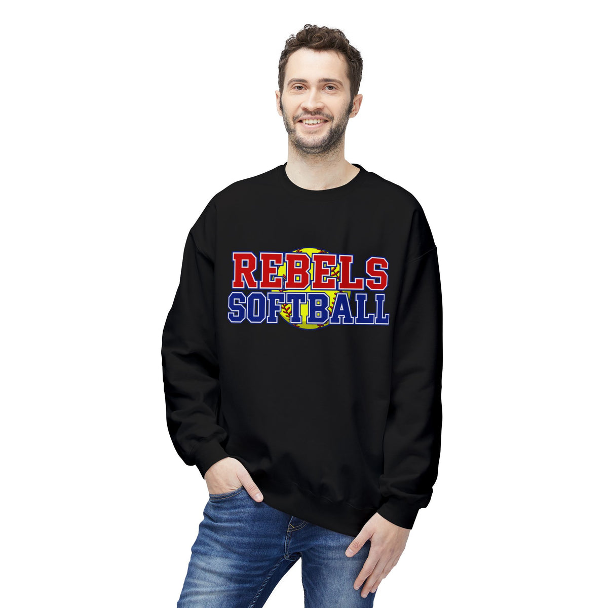 Rebels Softball Crewneck Sweatshirt — Team Spirit Soft Fleece